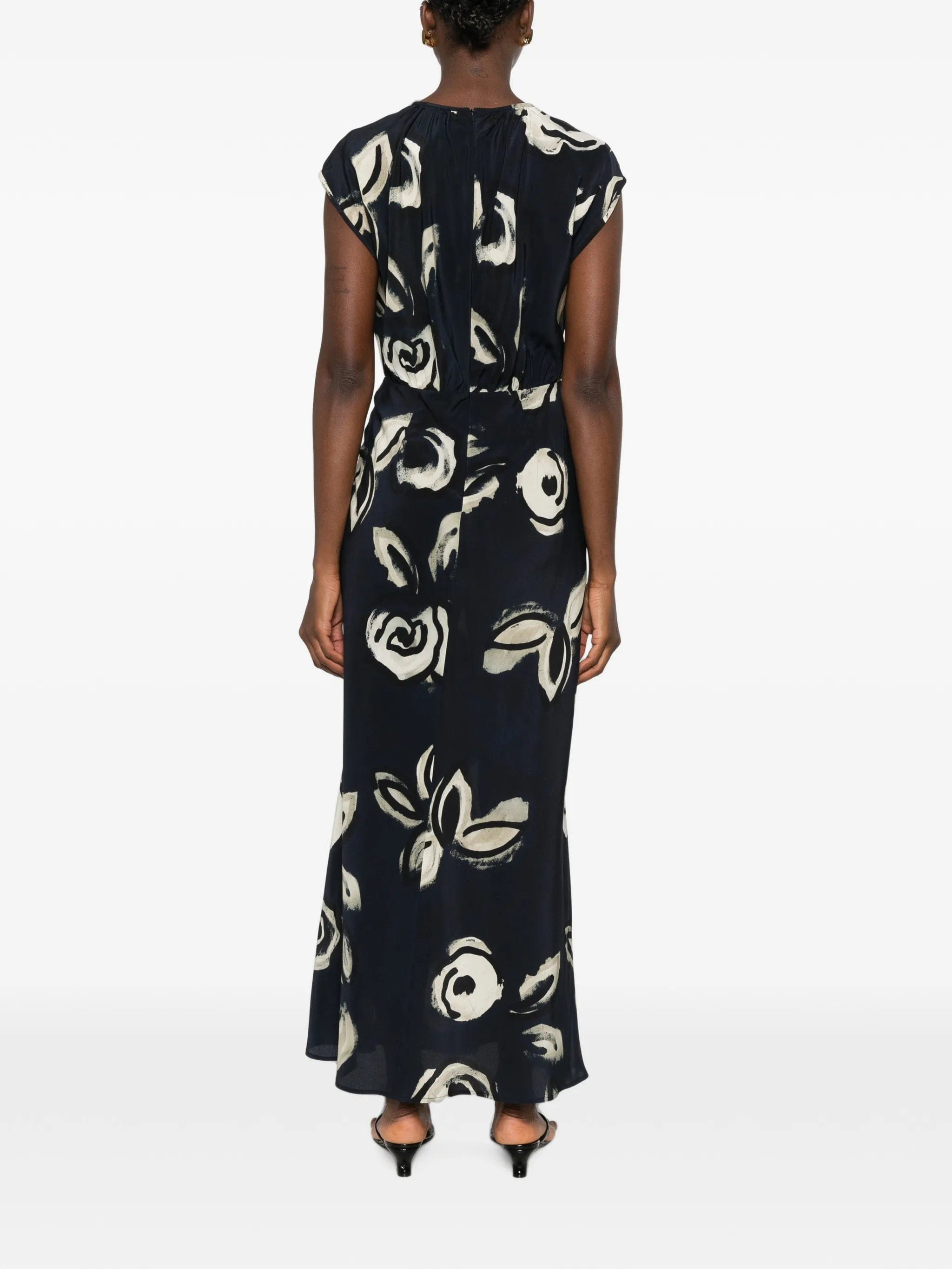 Max Mara floral - print tie - waist dress