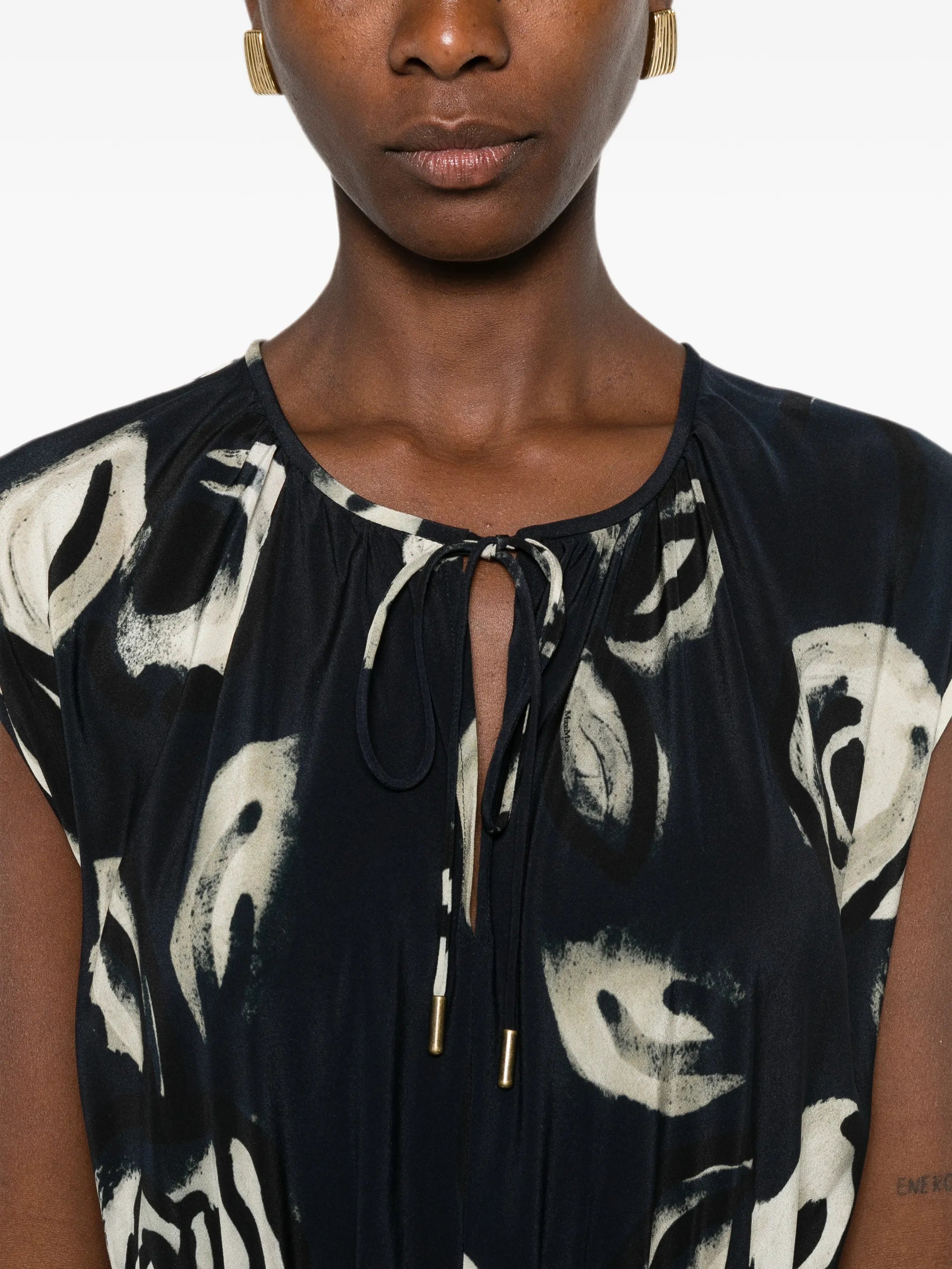 Max Mara floral - print tie - waist dress