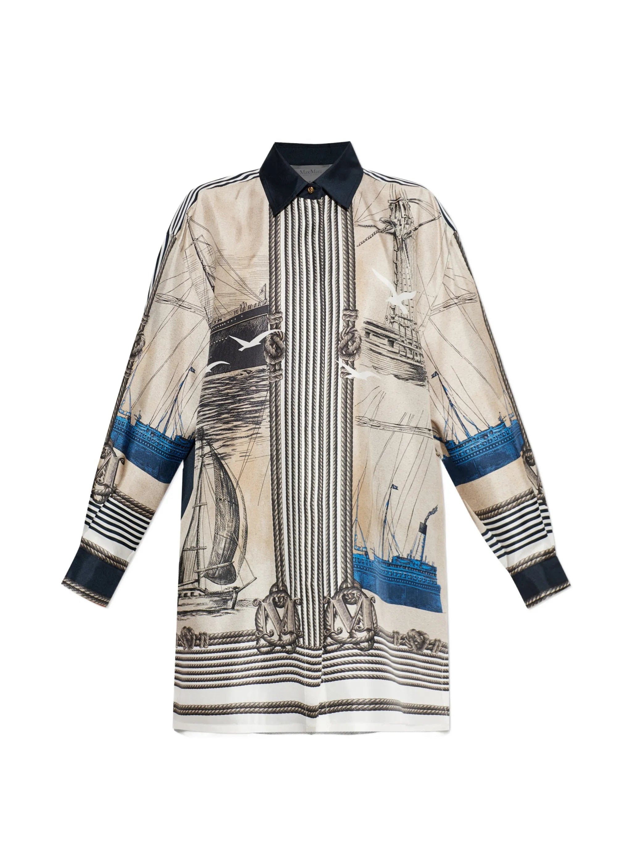 Max Mara nautical - print long - sleeve shirt