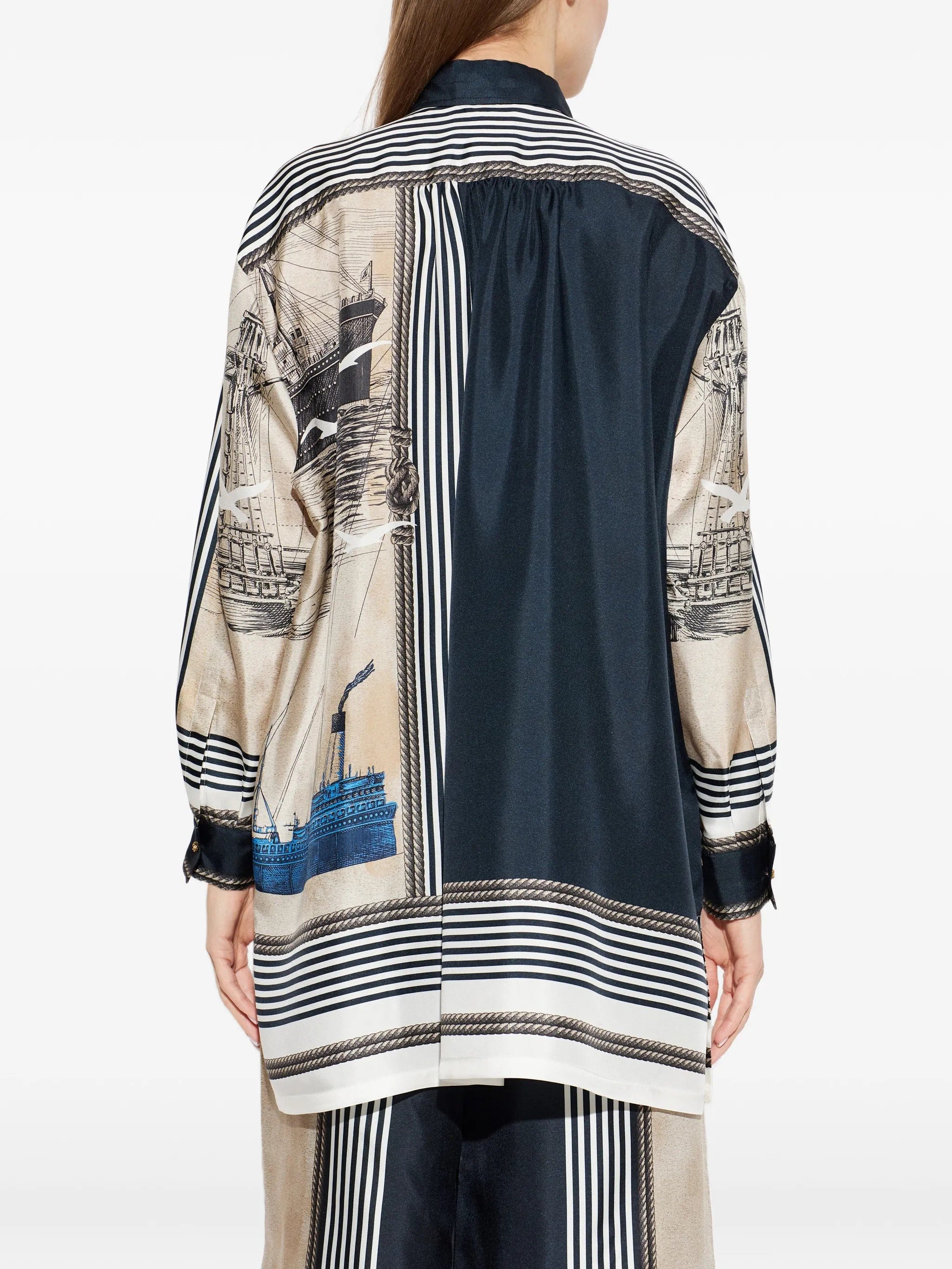 Max Mara nautical - print long - sleeve shirt