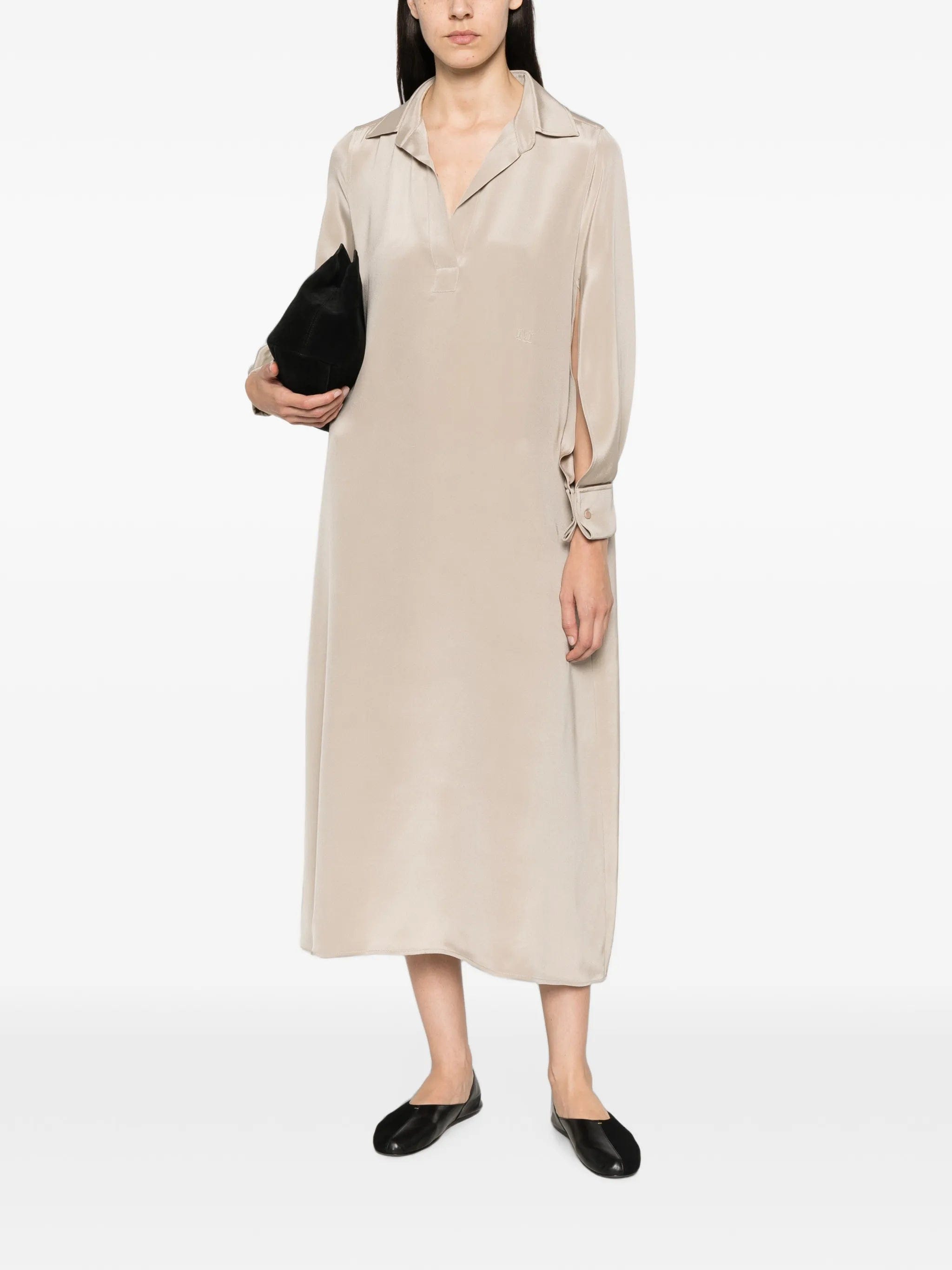 Max Mara Gambero long - sleeve midi dress