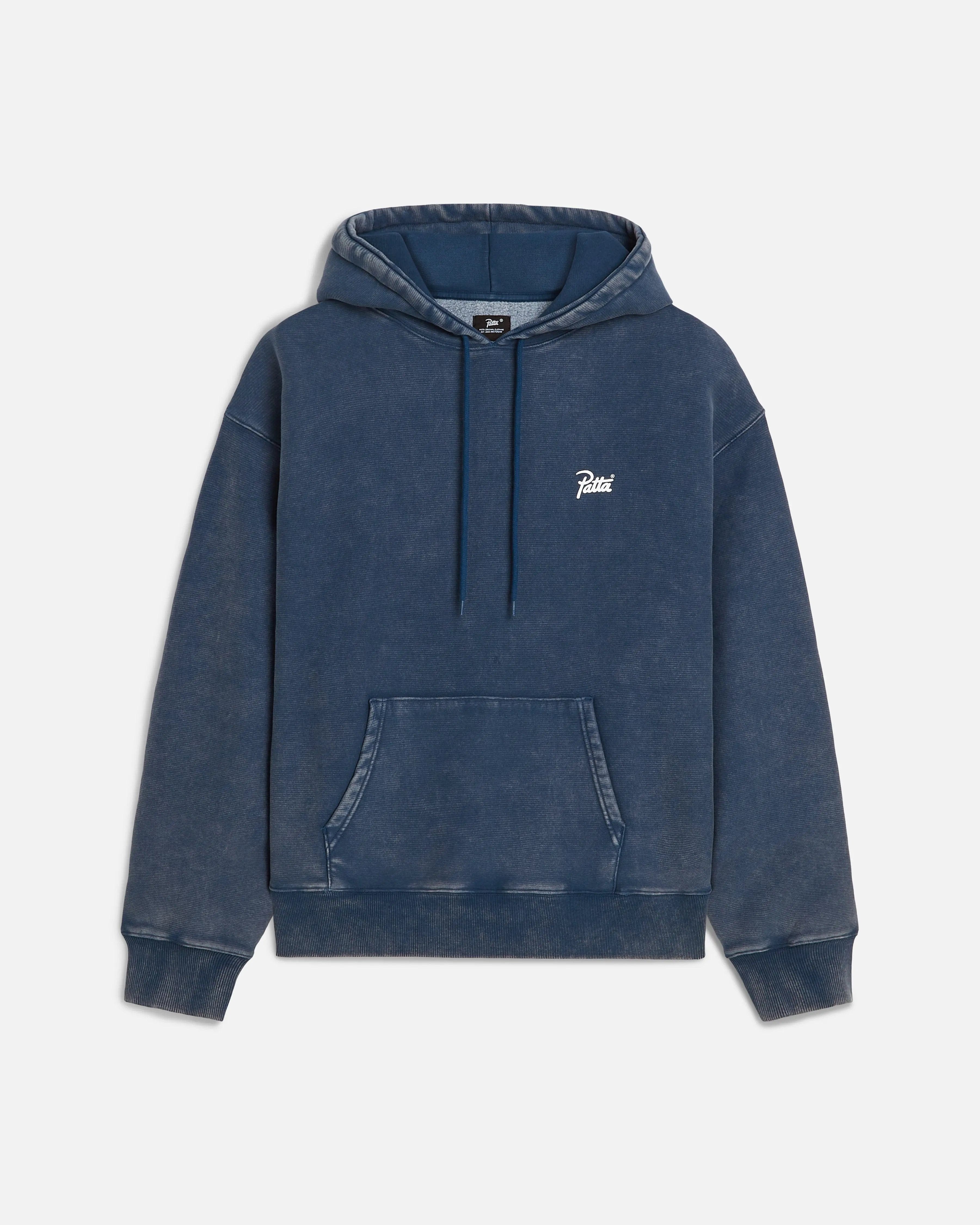 Classic Patta Classic Acid Washed Hooded Sweater (Estate Blue)