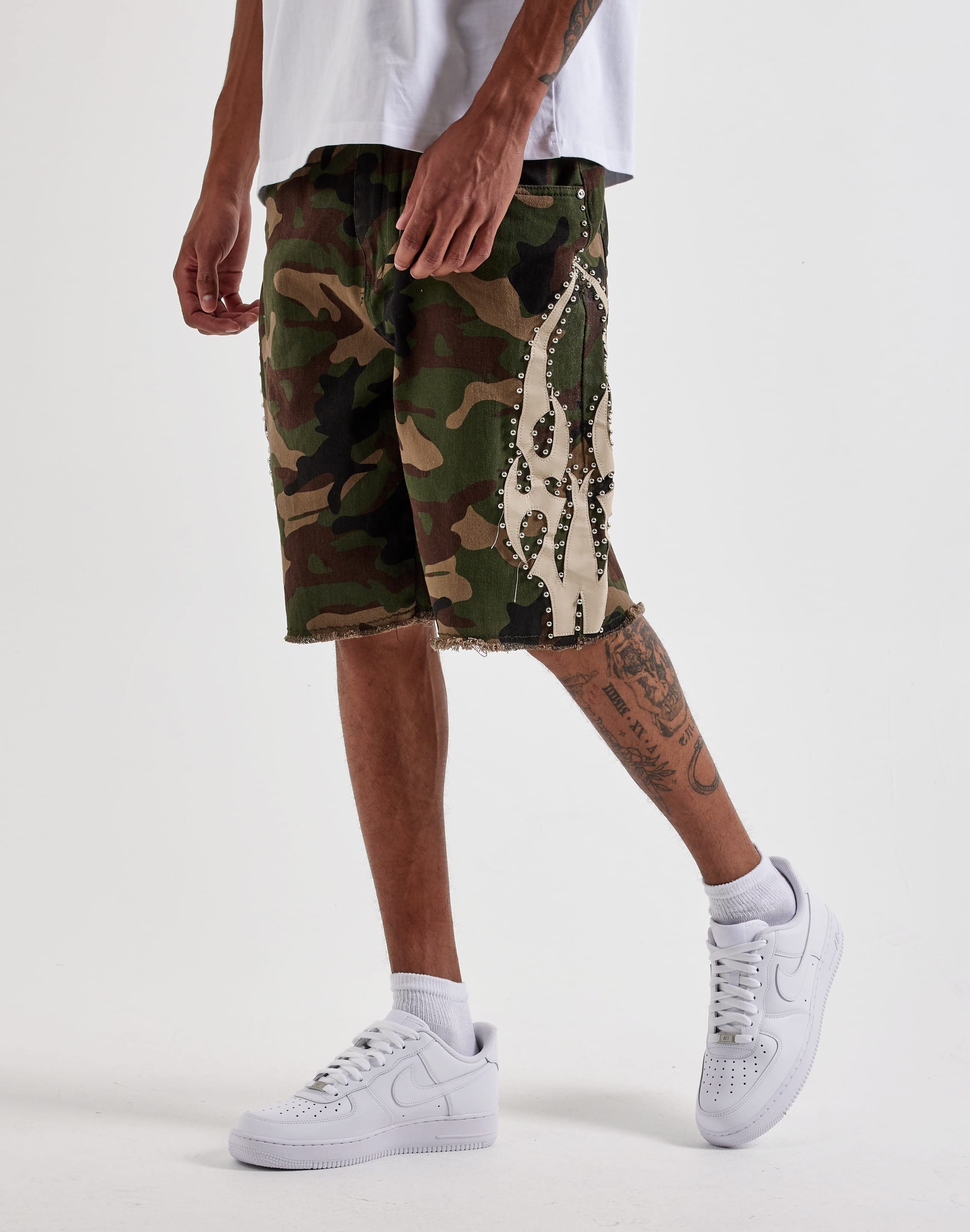 Waimea Studded Side Patch Camo Shorts