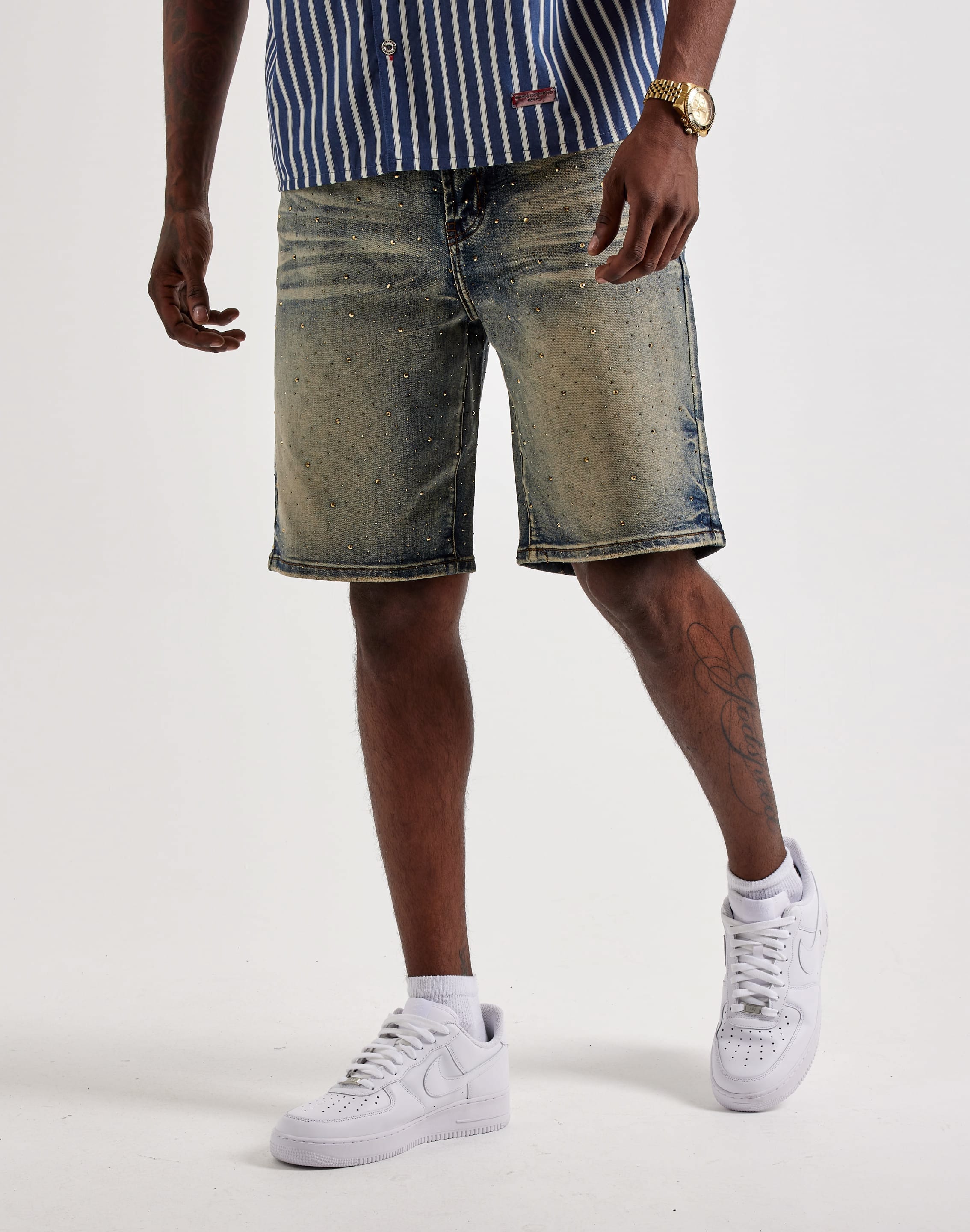 Preme Allover Gem Denim Shorts