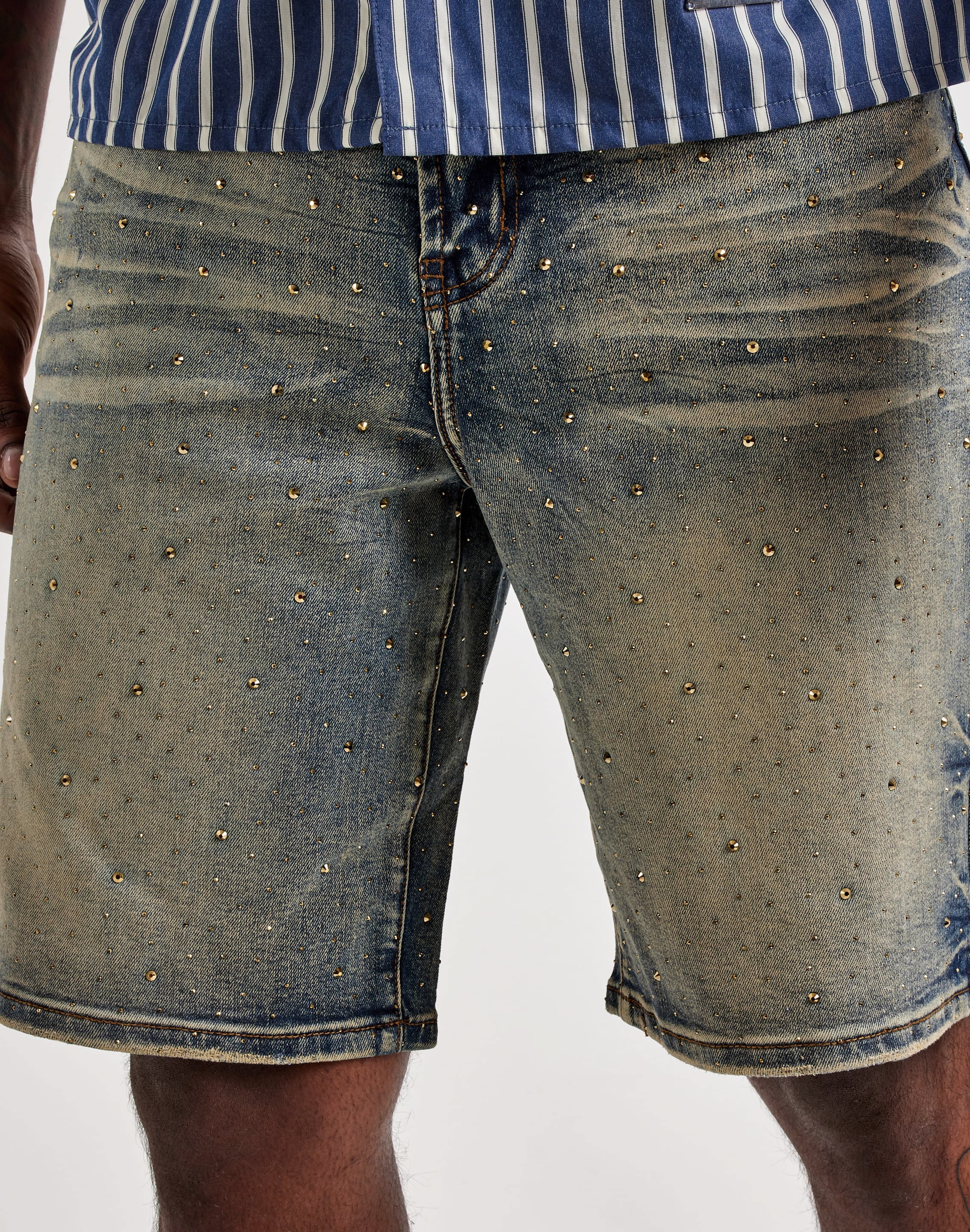 Preme Allover Gem Denim Shorts