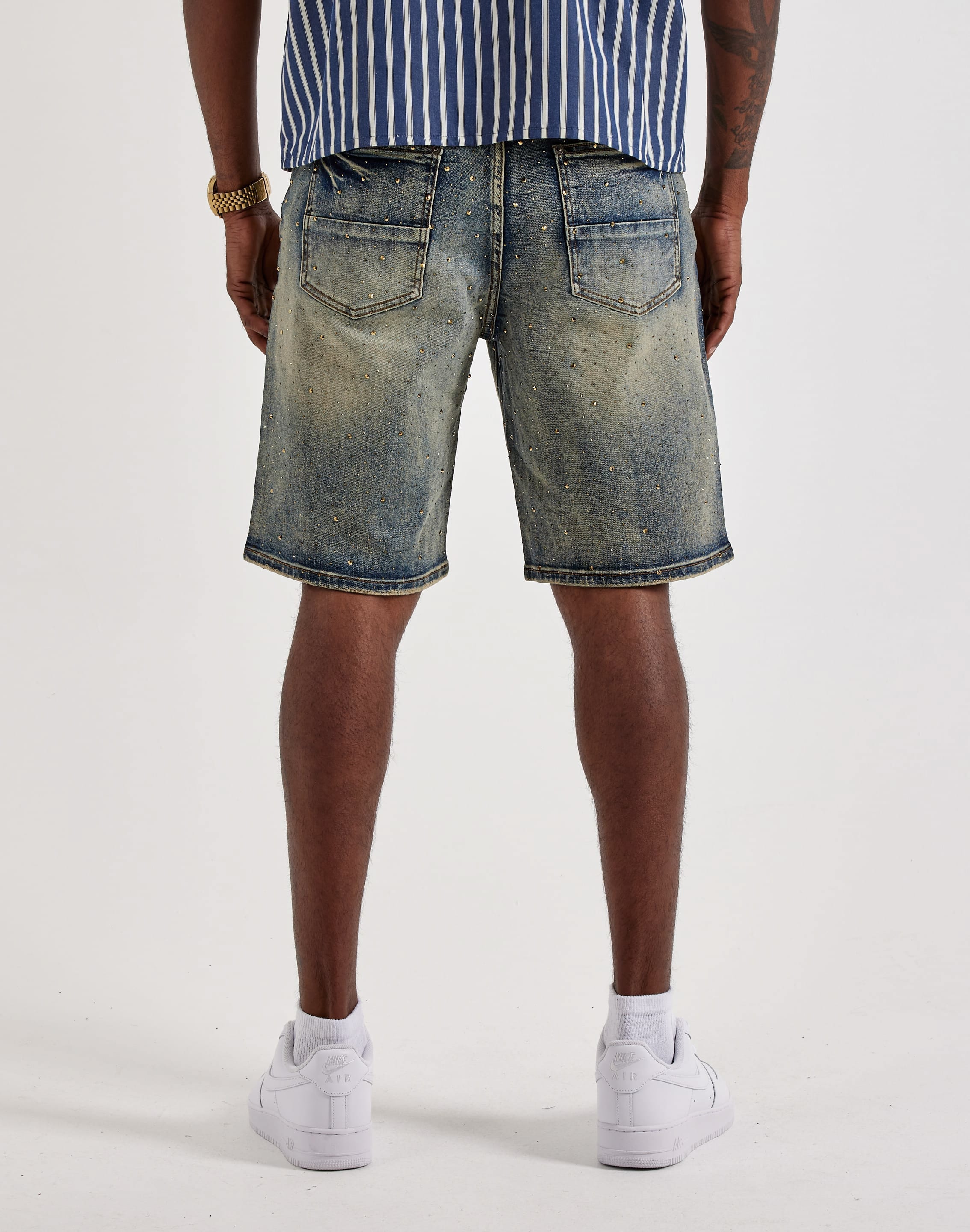 Preme Allover Gem Denim Shorts