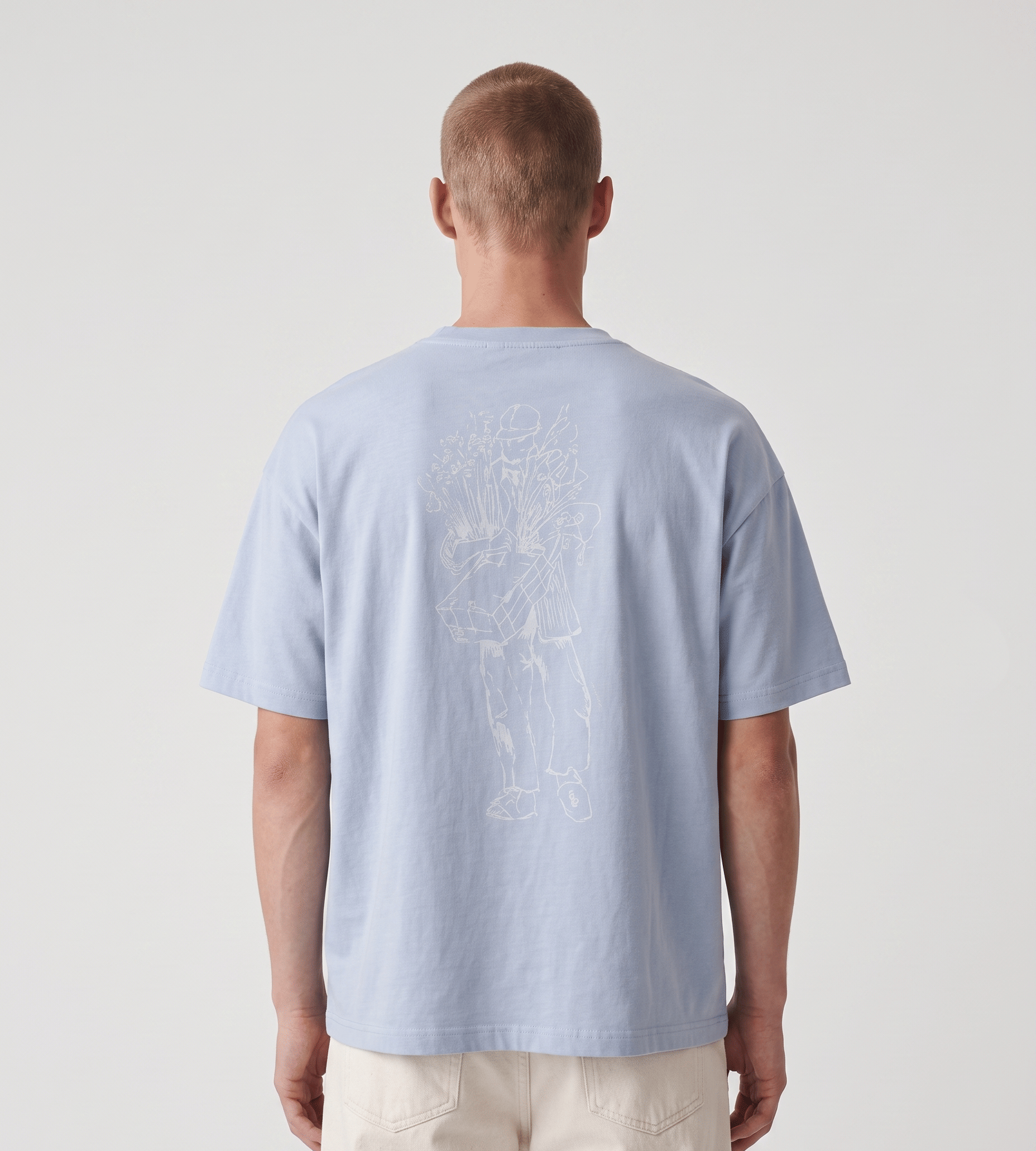 Blue Baskèts Florist T - Shirt Light Blue