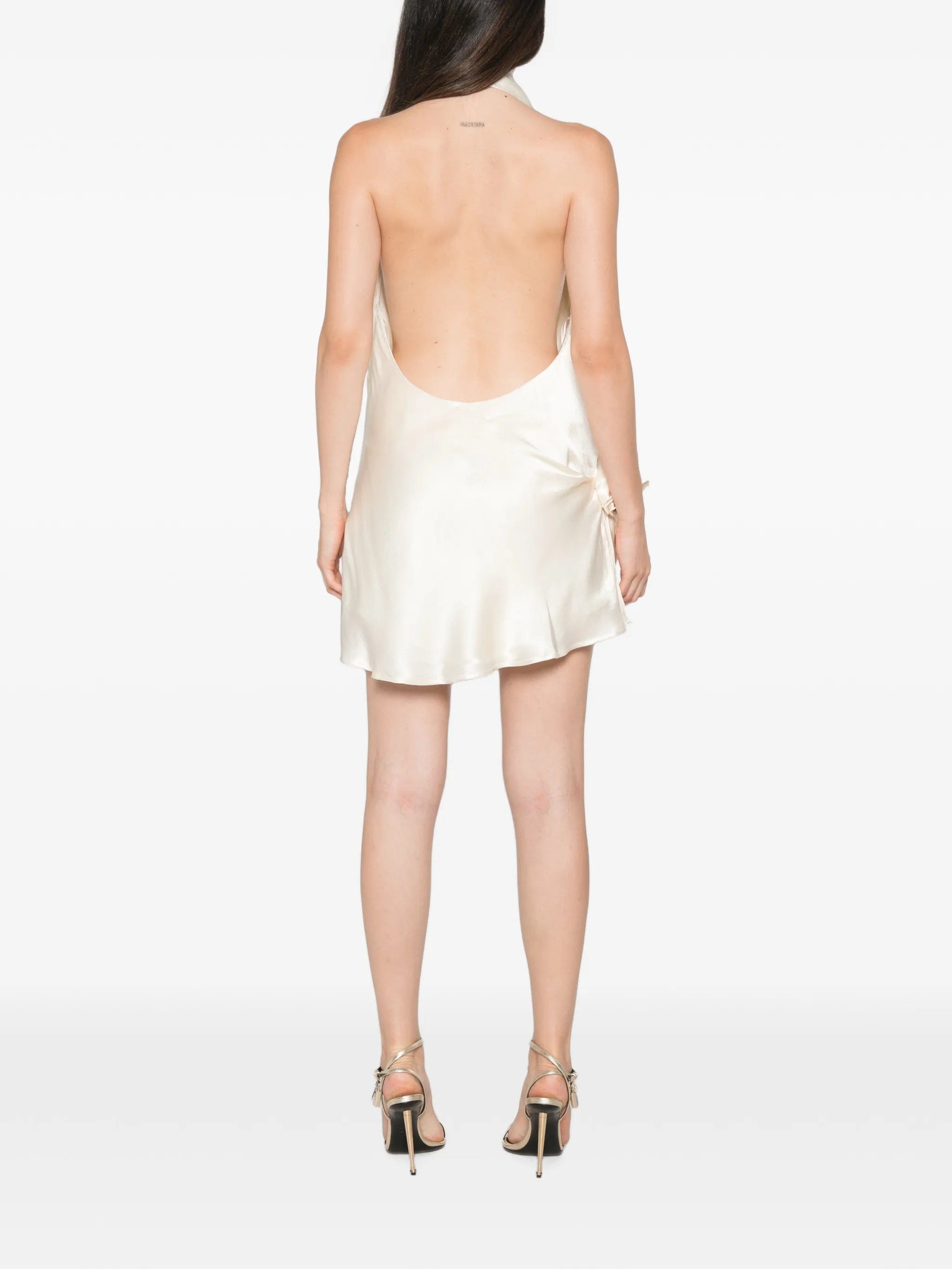 Arcina ORI Rosa draped halterneck mini dress
