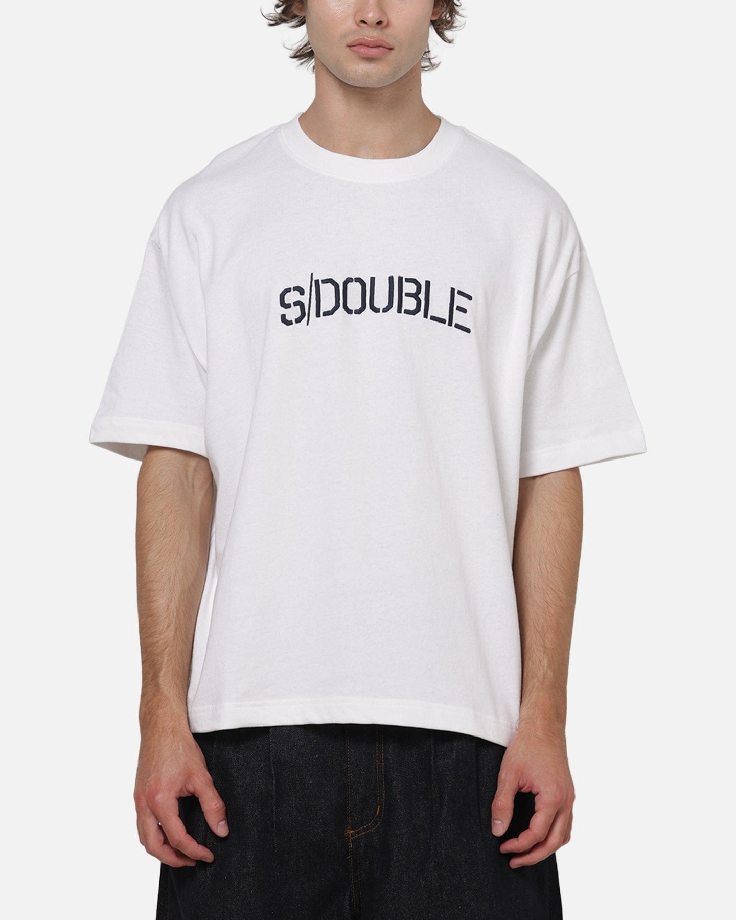 S Double Stencil Heavy Weight T - Shirt White