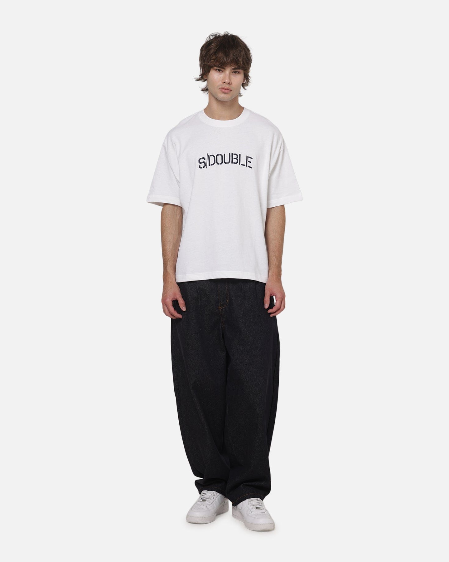 S Double Stencil Heavy Weight T - Shirt White