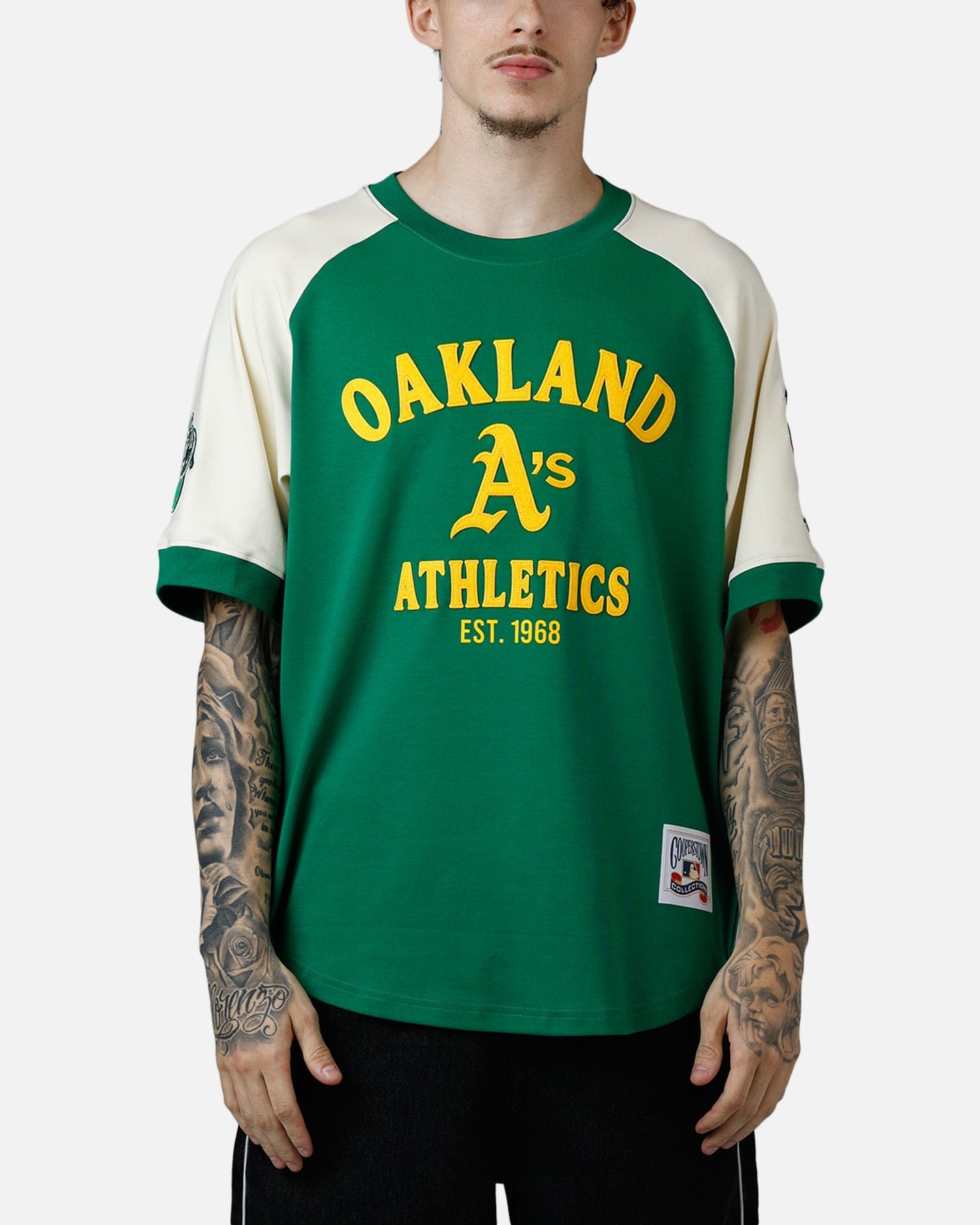 PRO Standard Oakland Athletics Double Knit Raglan T - Shirt Green