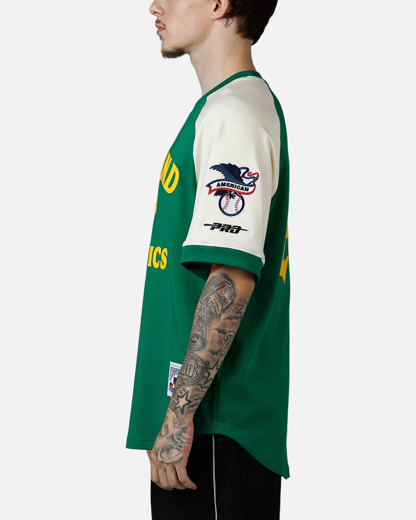 PRO Standard Oakland Athletics Double Knit Raglan T - Shirt Green