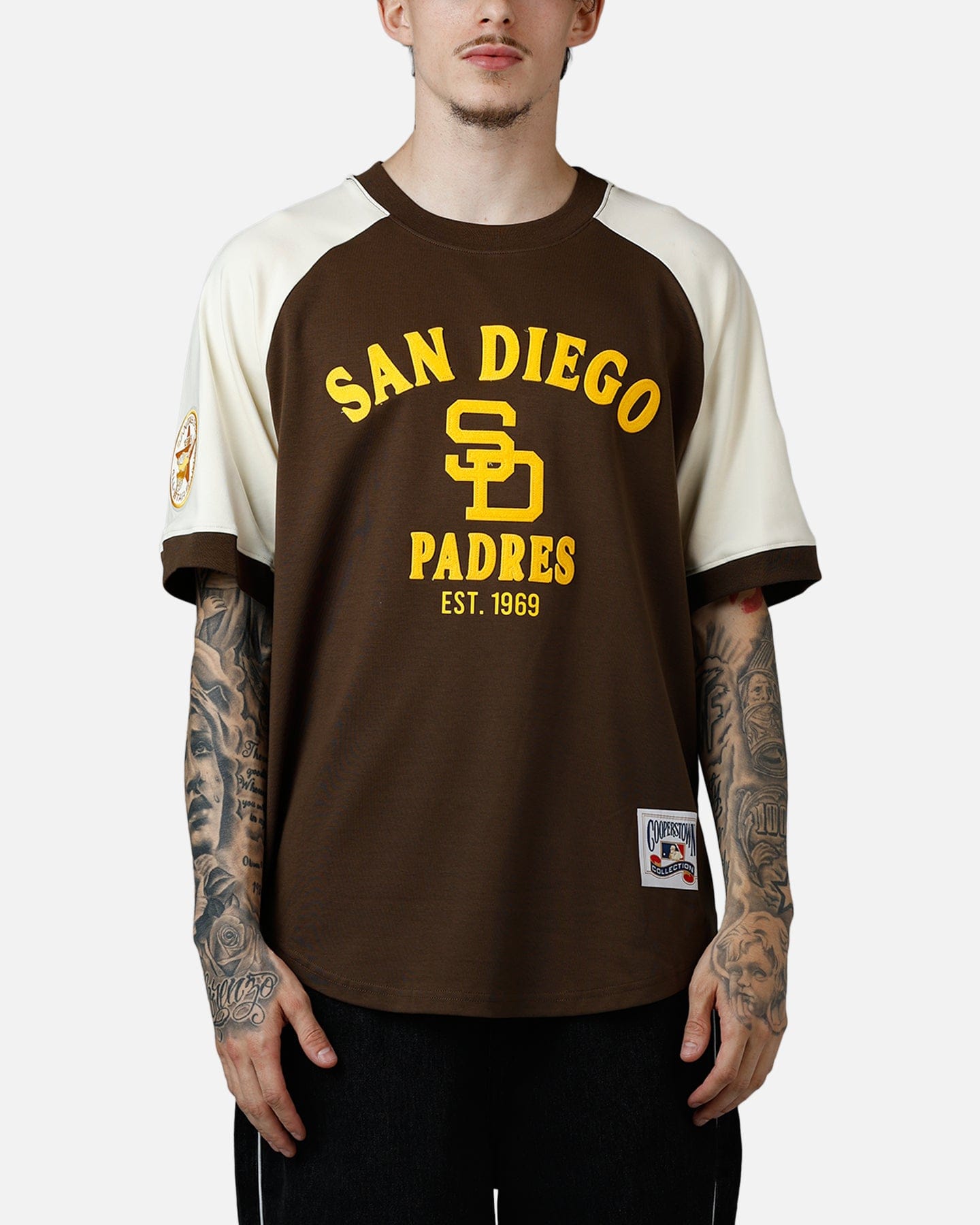 PRO Standard San Diego Padres Double Knit Raglan T - Shirt Brown