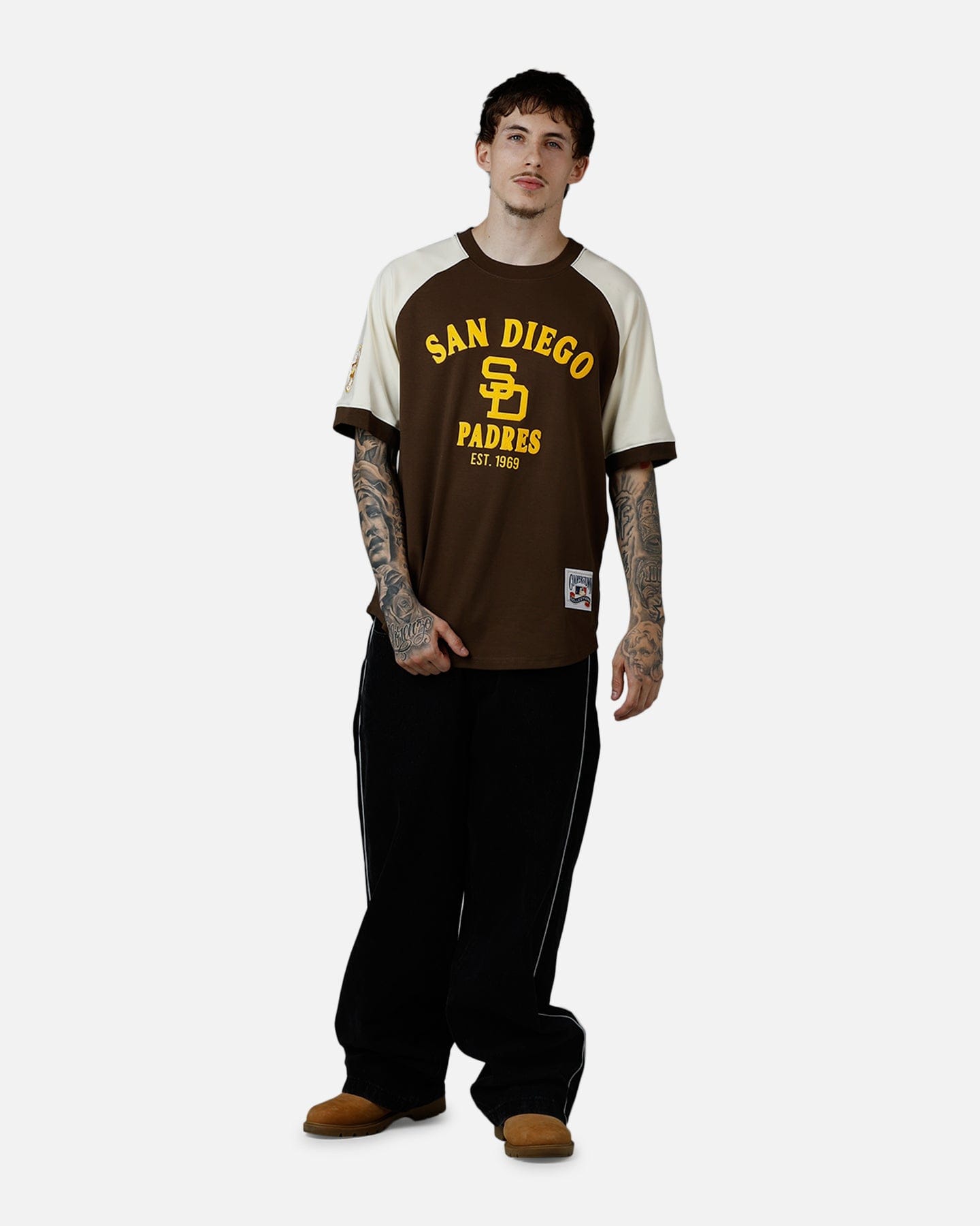 PRO Standard San Diego Padres Double Knit Raglan T - Shirt Brown