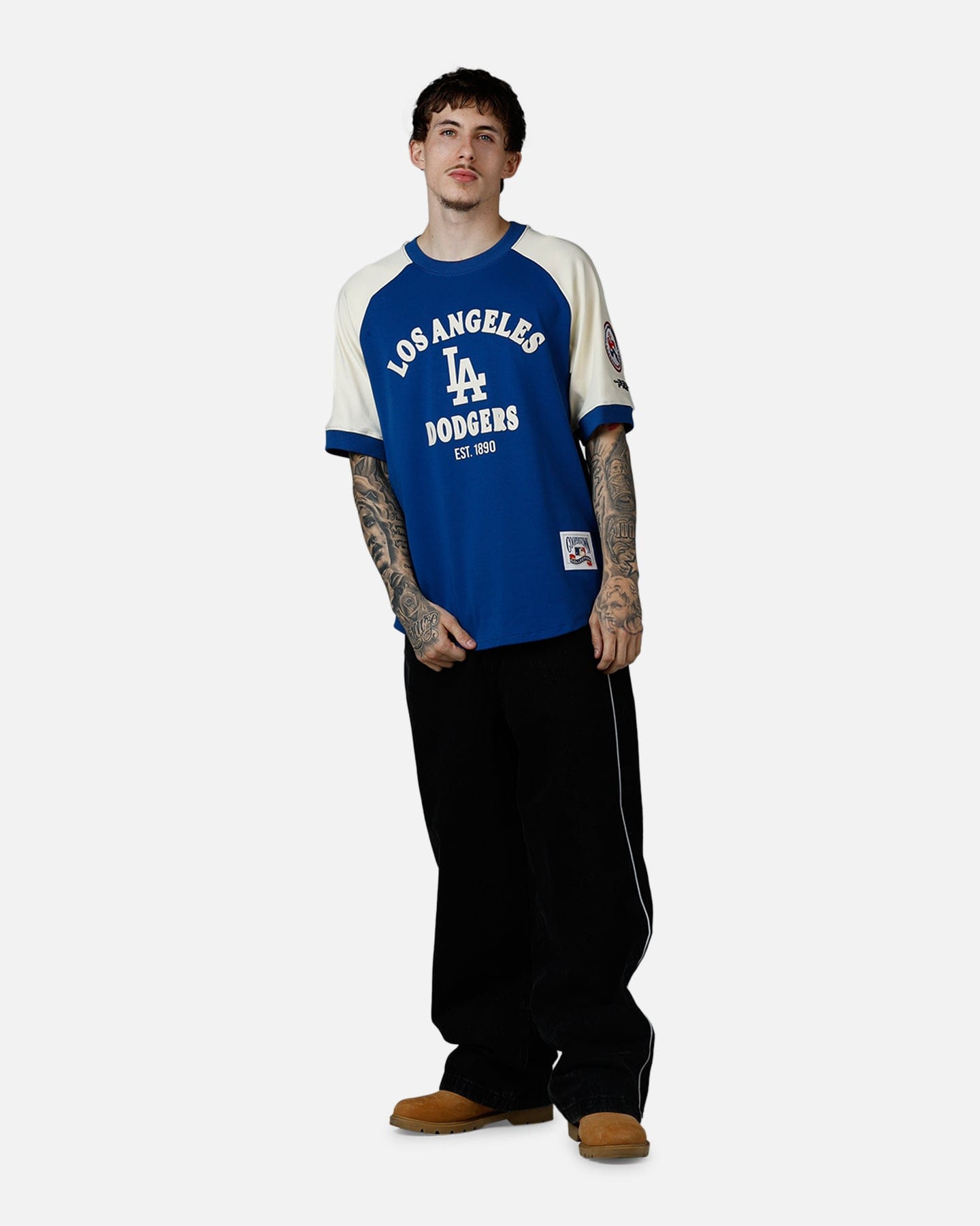 PRO Standard Los Angeles Dodgers Double Knit Raglan T - Shirt Blue