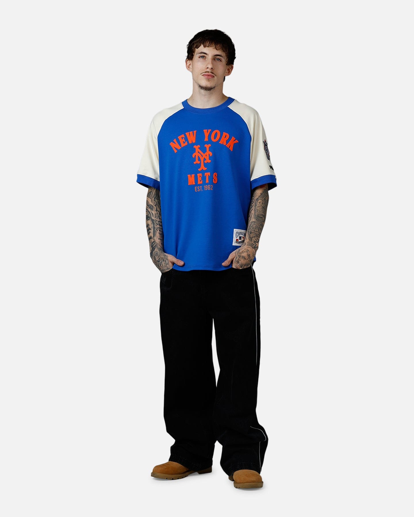 PRO Standard New York Mets Double Knit Raglan T - Shirt Blue