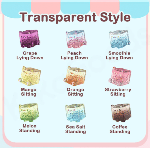 Taropudding Mini Square Cat Ice Cool (Jenga) Glow In Dark Blind Bag Series (5PCS/Bag) by Choco Teddy