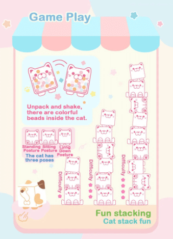 Taropudding Mini Square Cat Ice Cool (Jenga) Glow In Dark Blind Bag Series (5PCS/Bag) by Choco Teddy