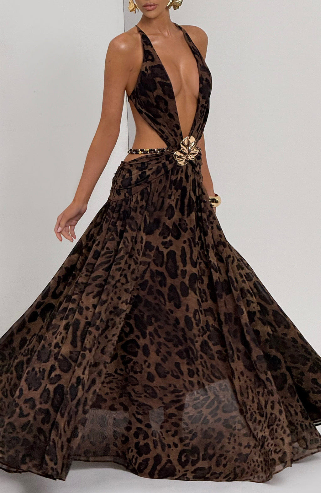 Outcast D2C Leona Plunge Slit Gown