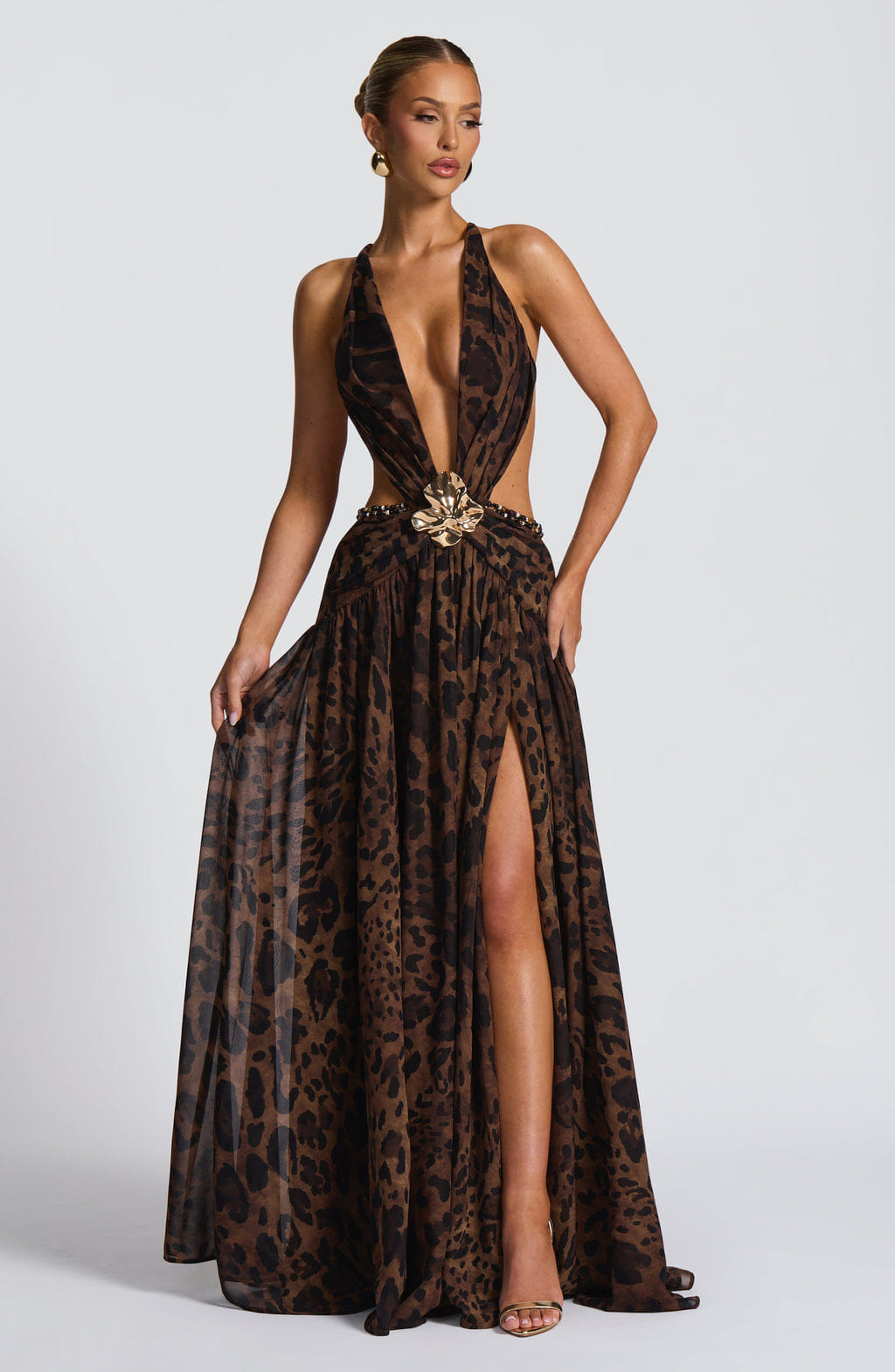 Outcast D2C Leona Plunge Slit Gown
