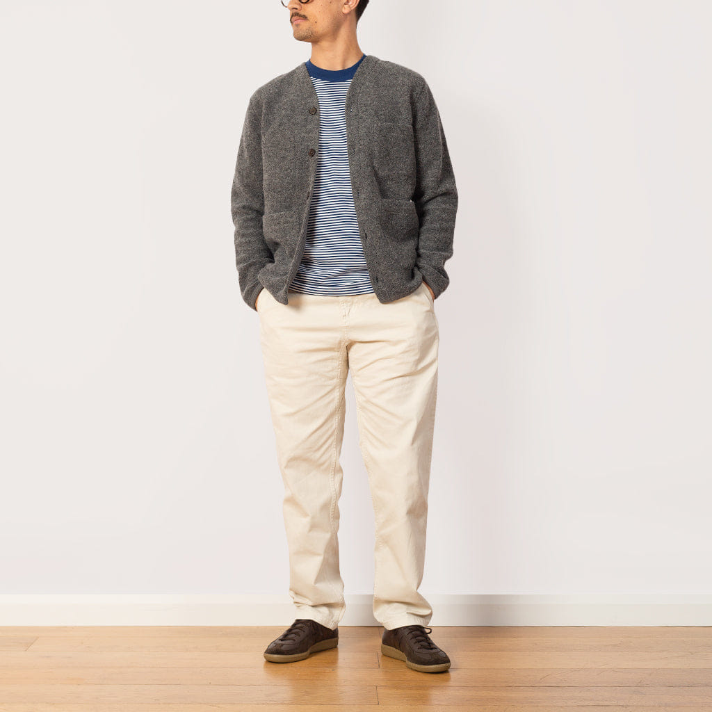 Universal Works Wool Fleece Cardigan - Grey Marl