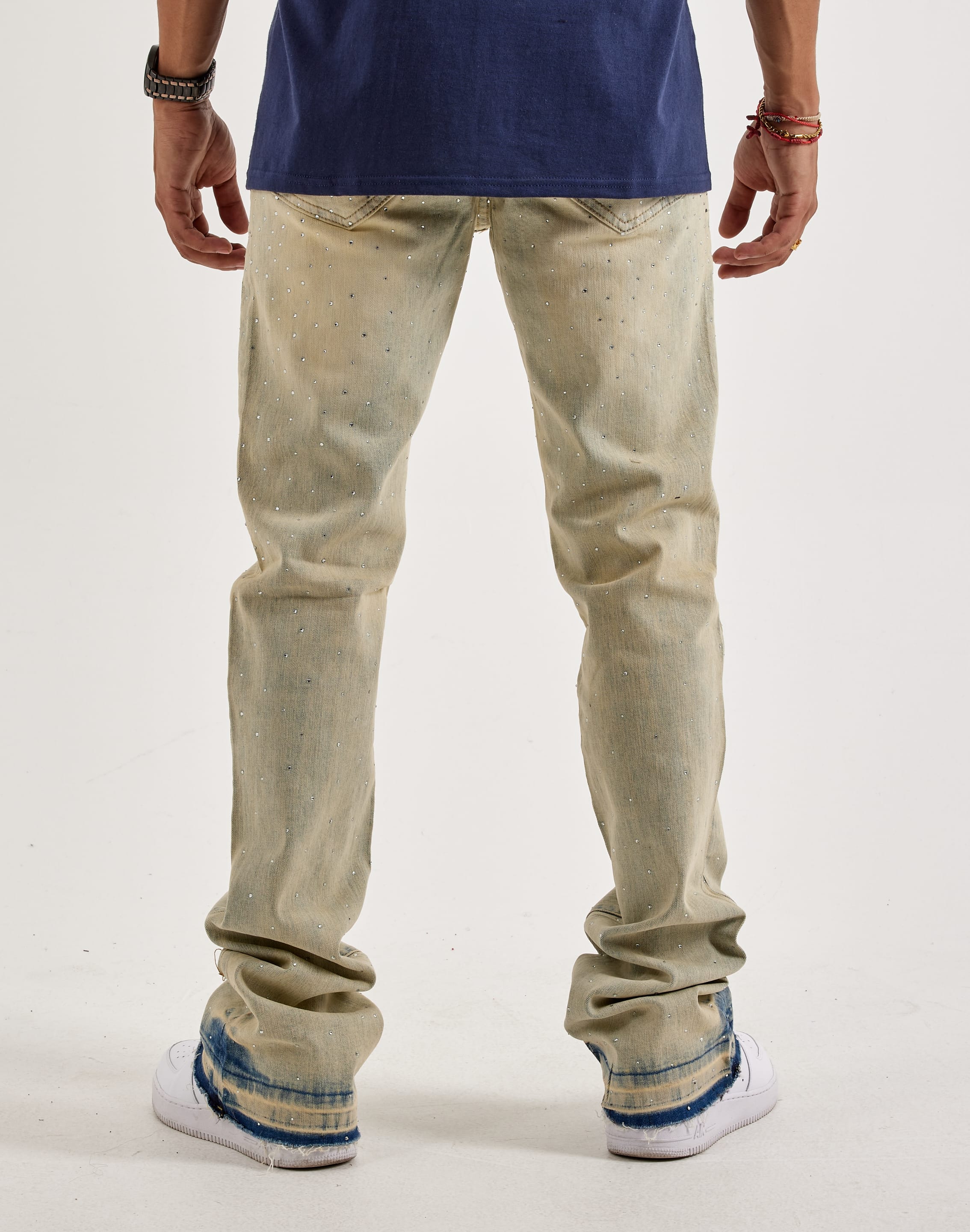 Waimea Stacked Flared Rhinestone Denim Jeans