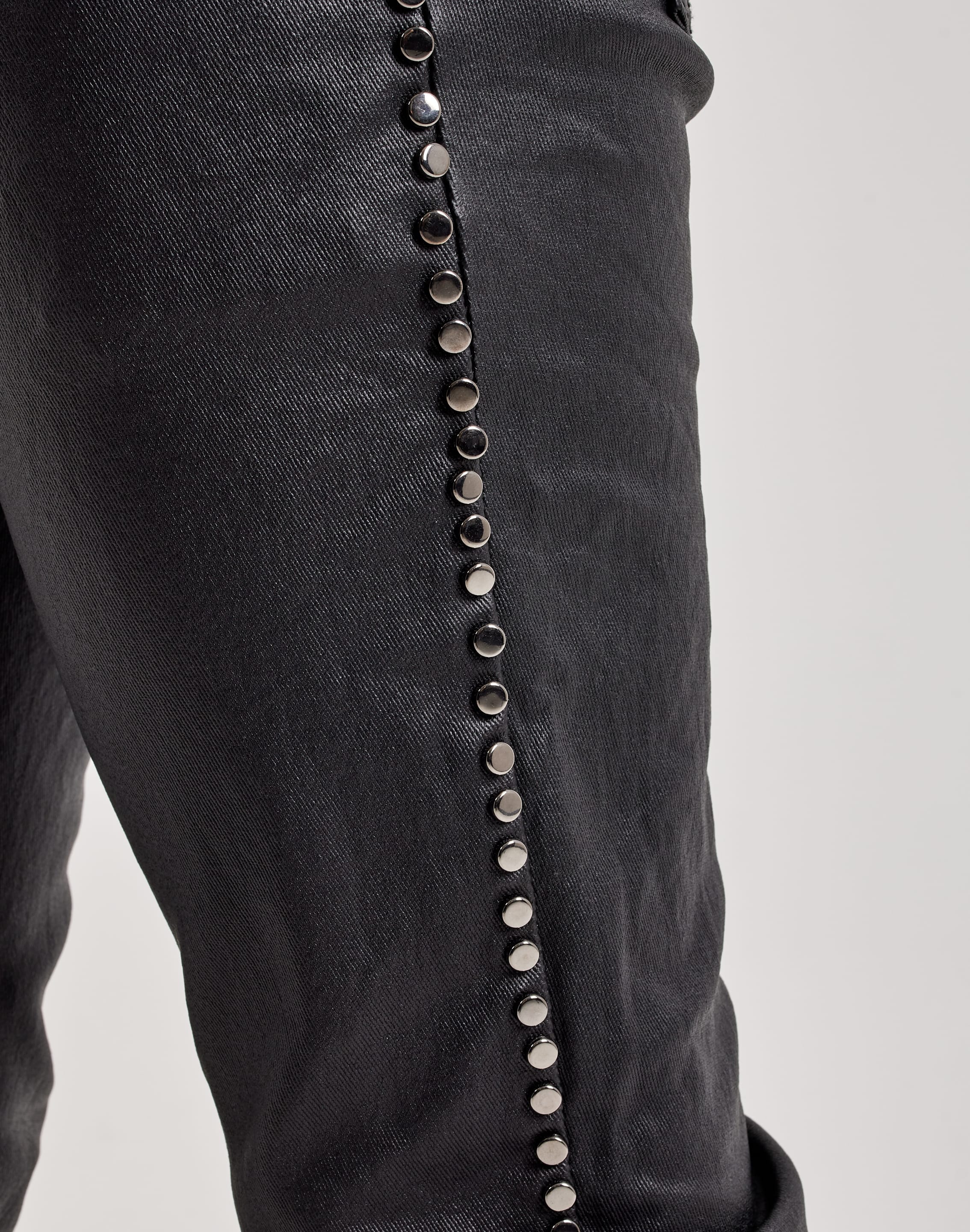 Waimea Wax Coated Stacked Metal Stud Denim Jeans