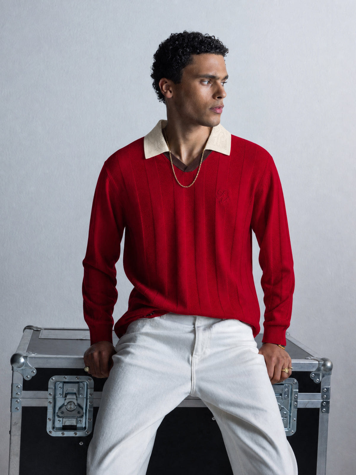 Trend Maven Knit Football Jersey Scarlet Red