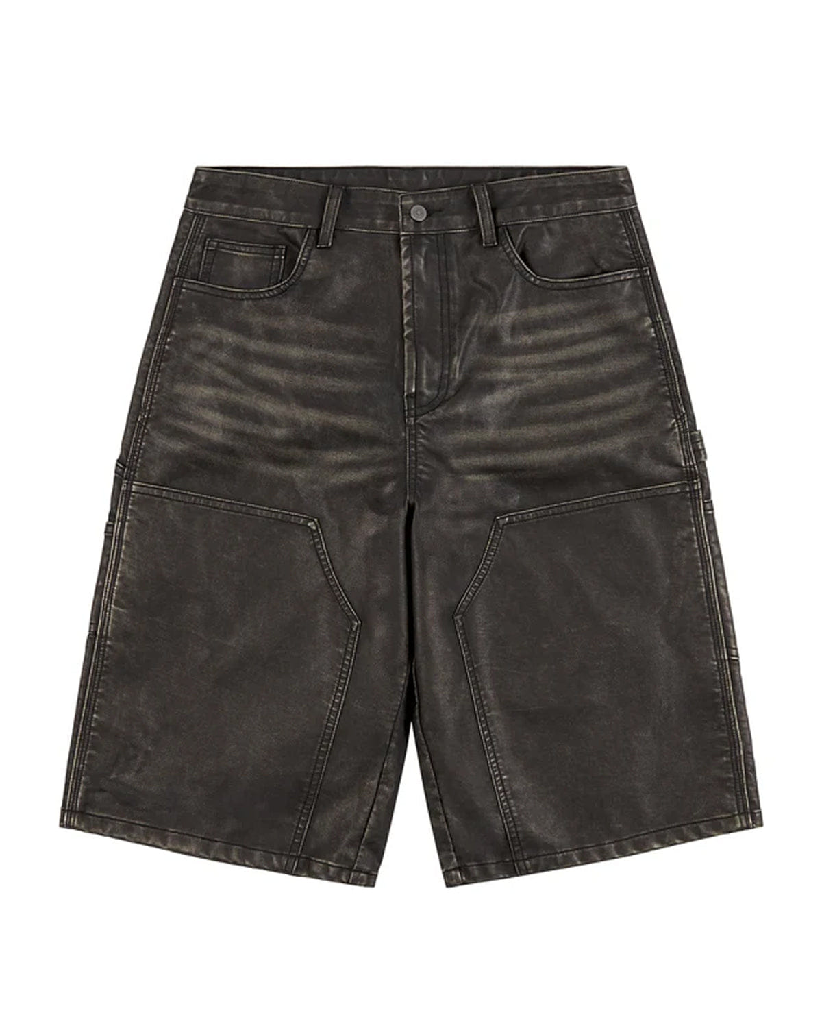 Boredom Kills Leather Shorts Black