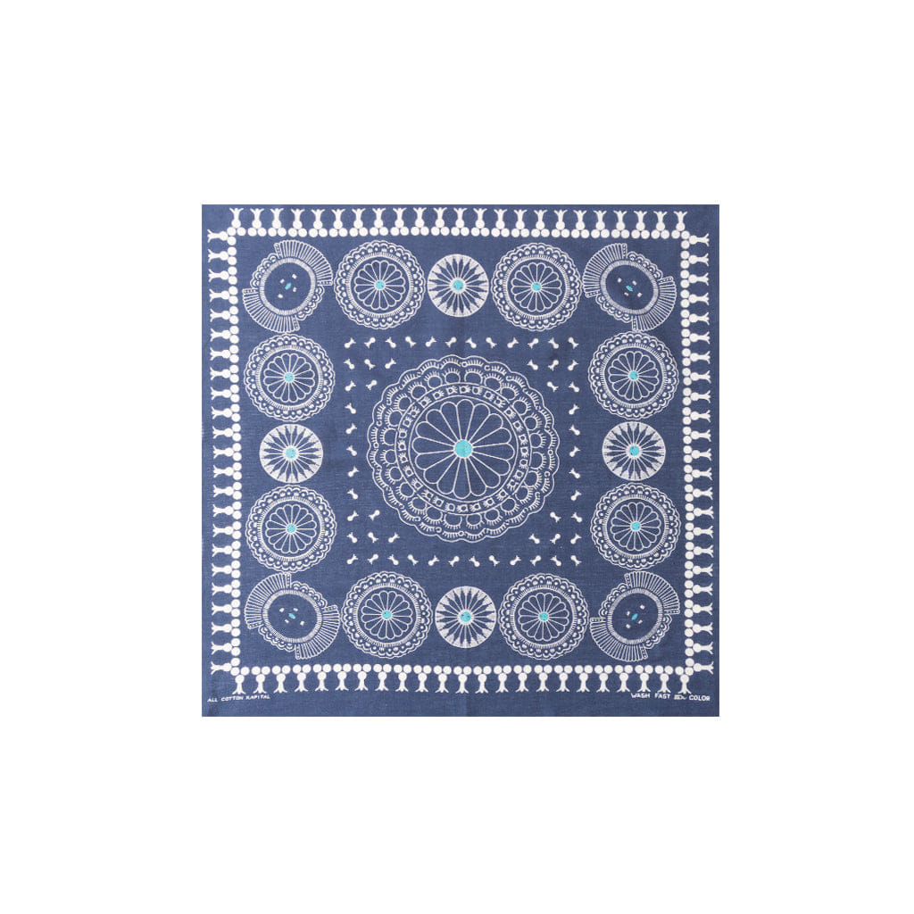 Kapital Fastcolor Selvedge Bandanna (Concho) - Navy