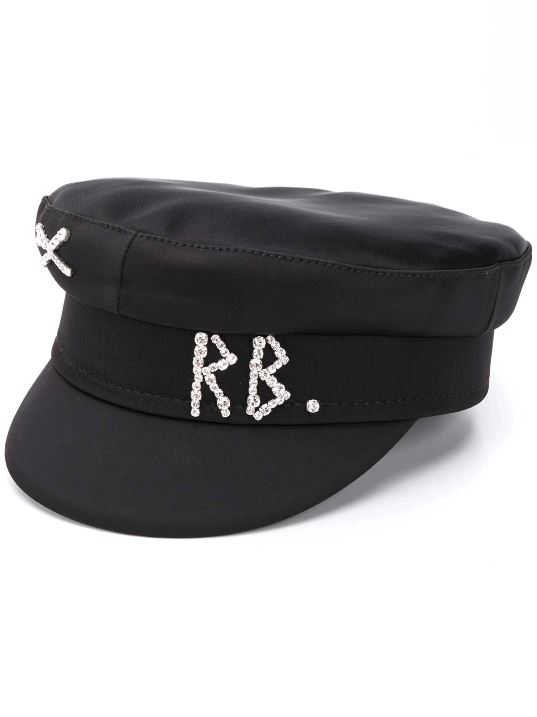 Ruslan Baginskiy rhinestone logo breton hat