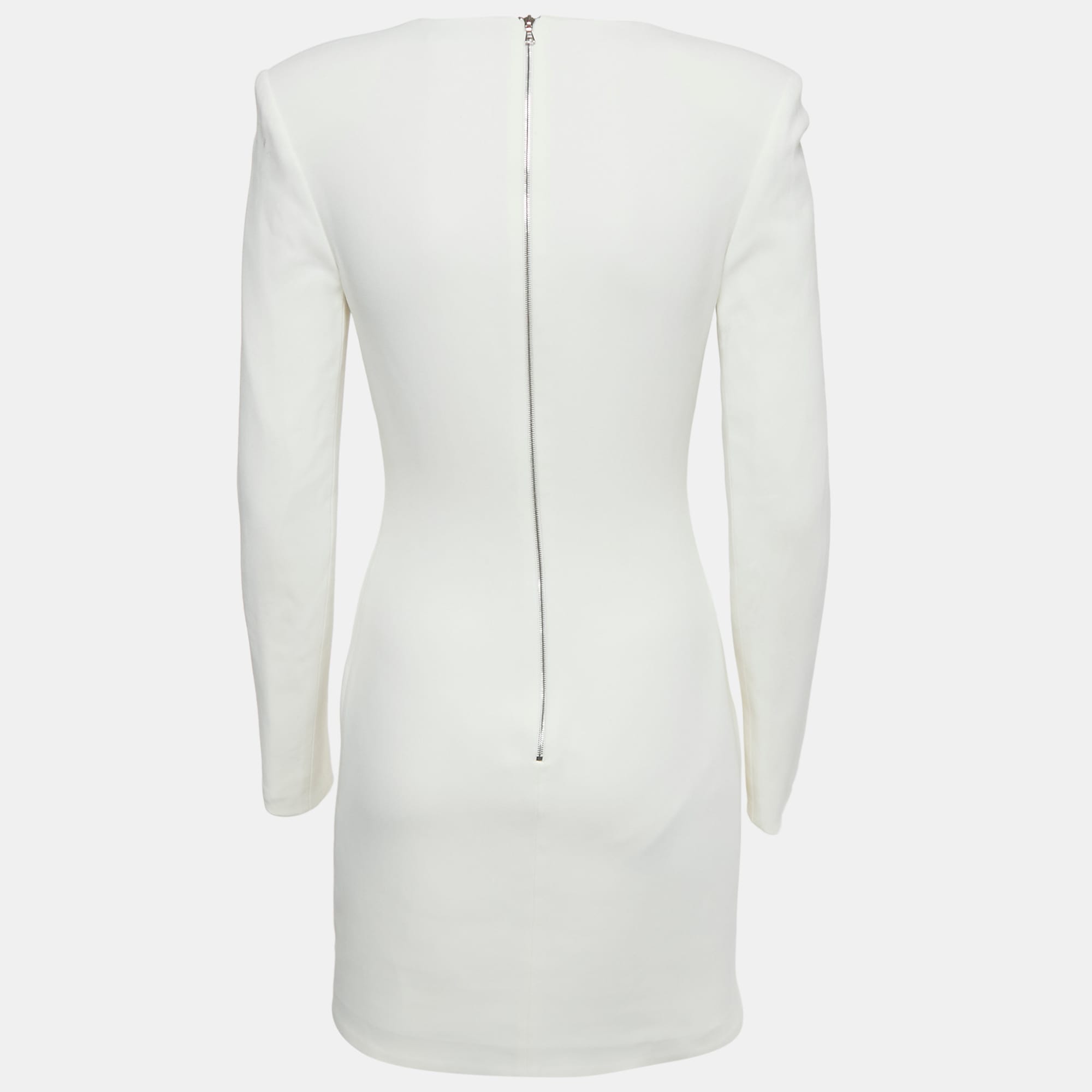 David Koma Ivory Crepe Mirror Embroidered Mini Dress