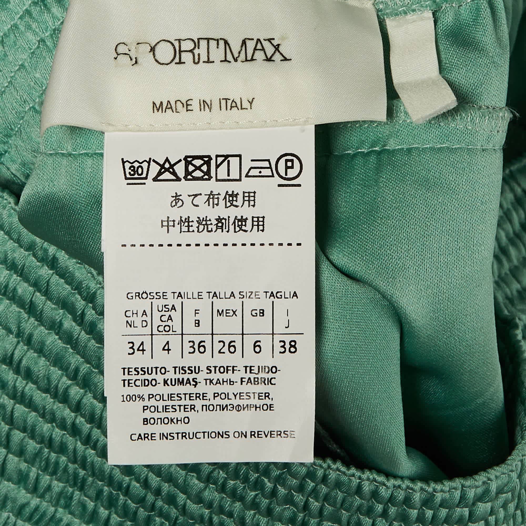 Sportmax Mint Green Satin Bermuda Shorts