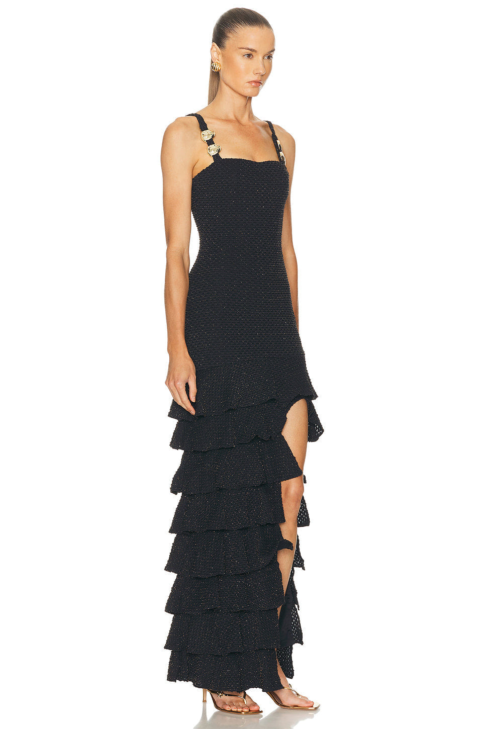 Patbo Gavea Mesh Flutter Midi Dress