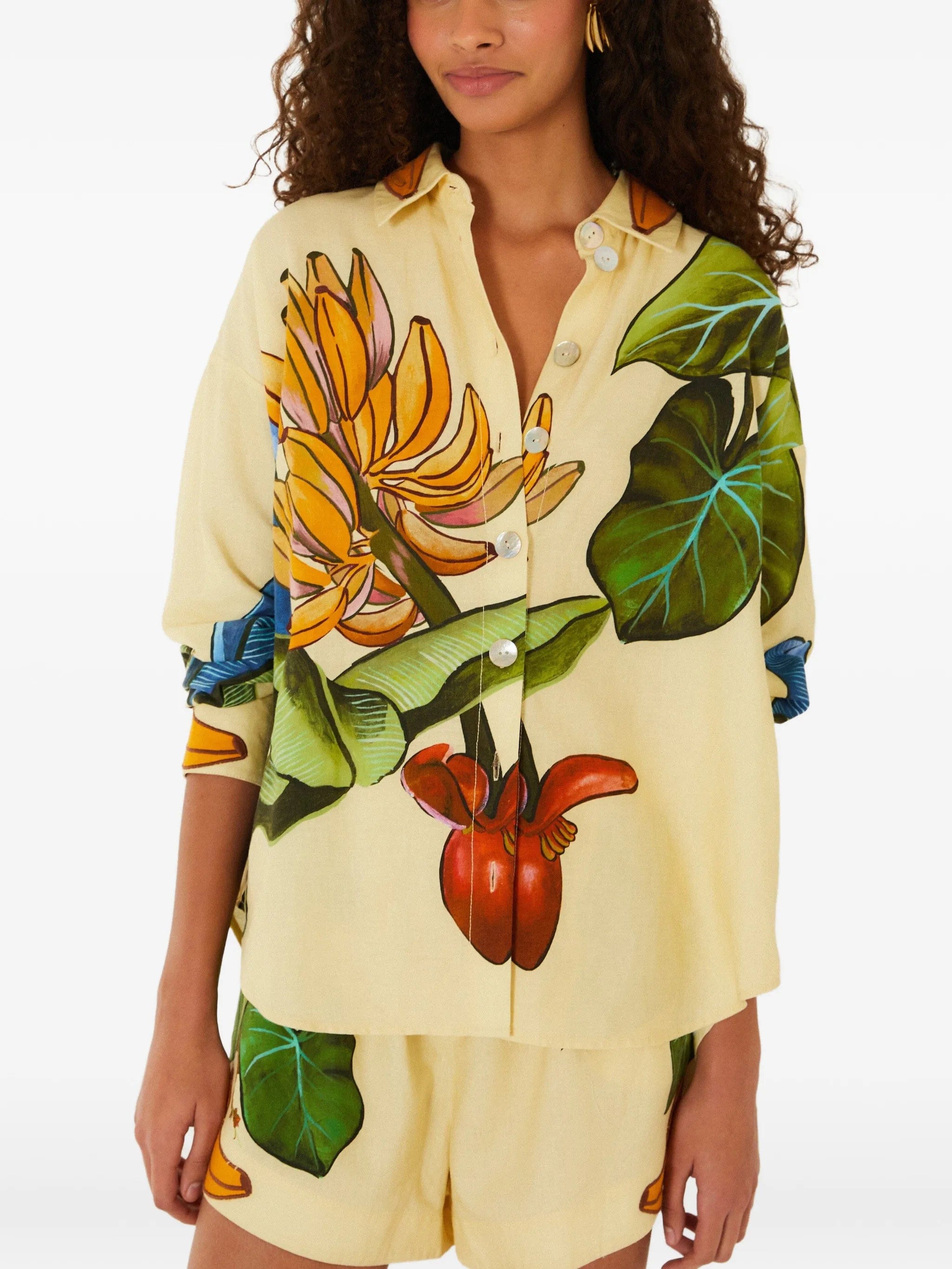 FARM Rio Banana Grapes button - up shirt