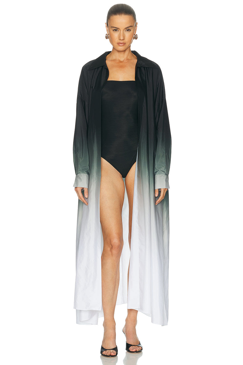 Norma Kamali Super Oversized Midcalf Shirt Dress