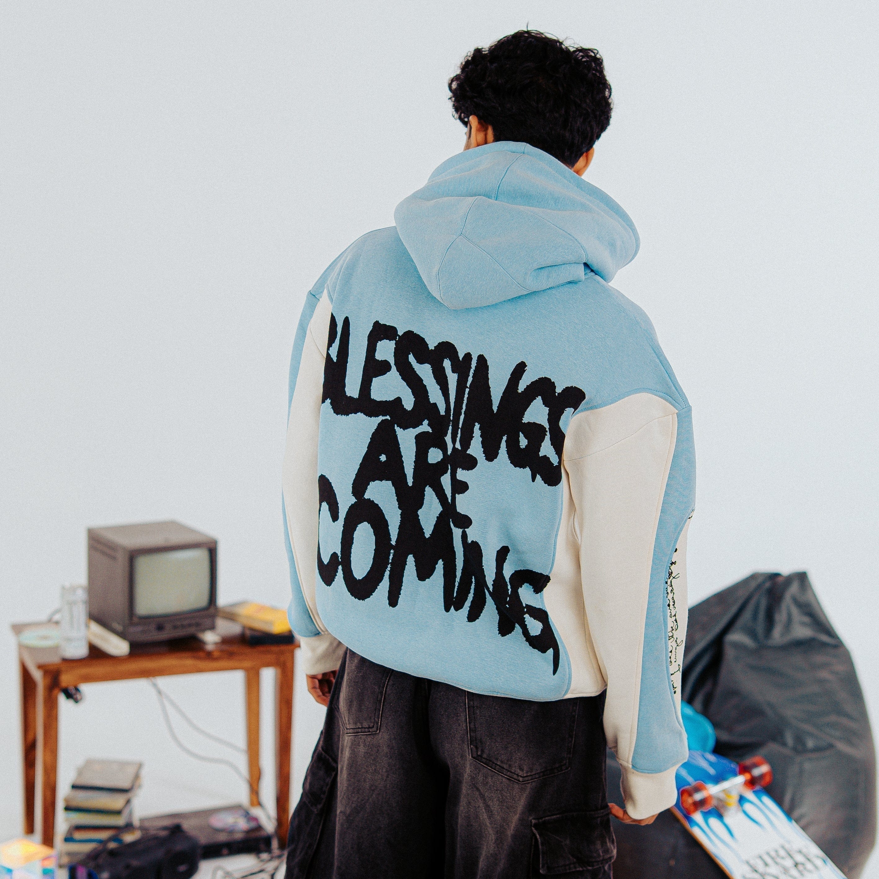 Oddnoteven Blue Jersey Hoodie