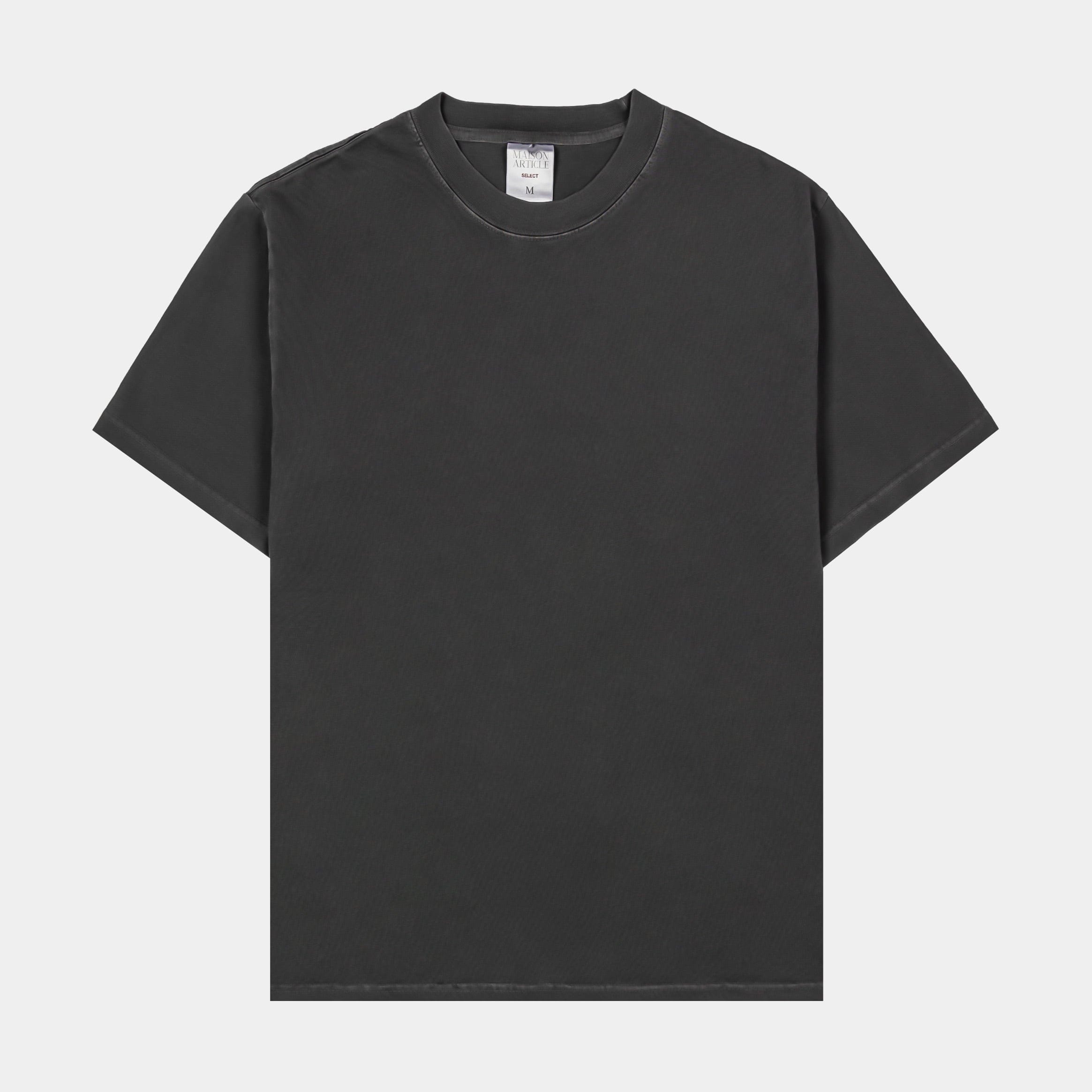 Maison Article Solid Washed Out Mens Short Sleeve Shirt (Dark Grey)