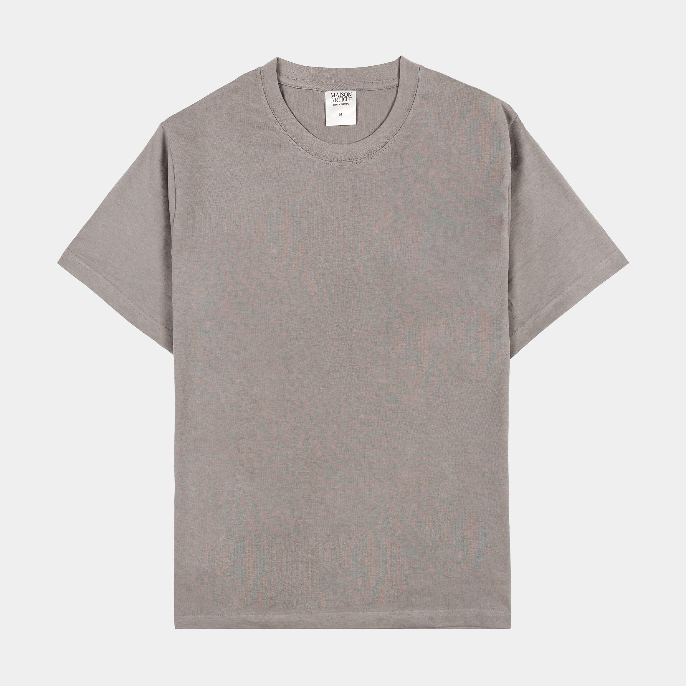 Maison Article Solid Novelty Mens Short Sleeve Shirt (Stone Grey)
