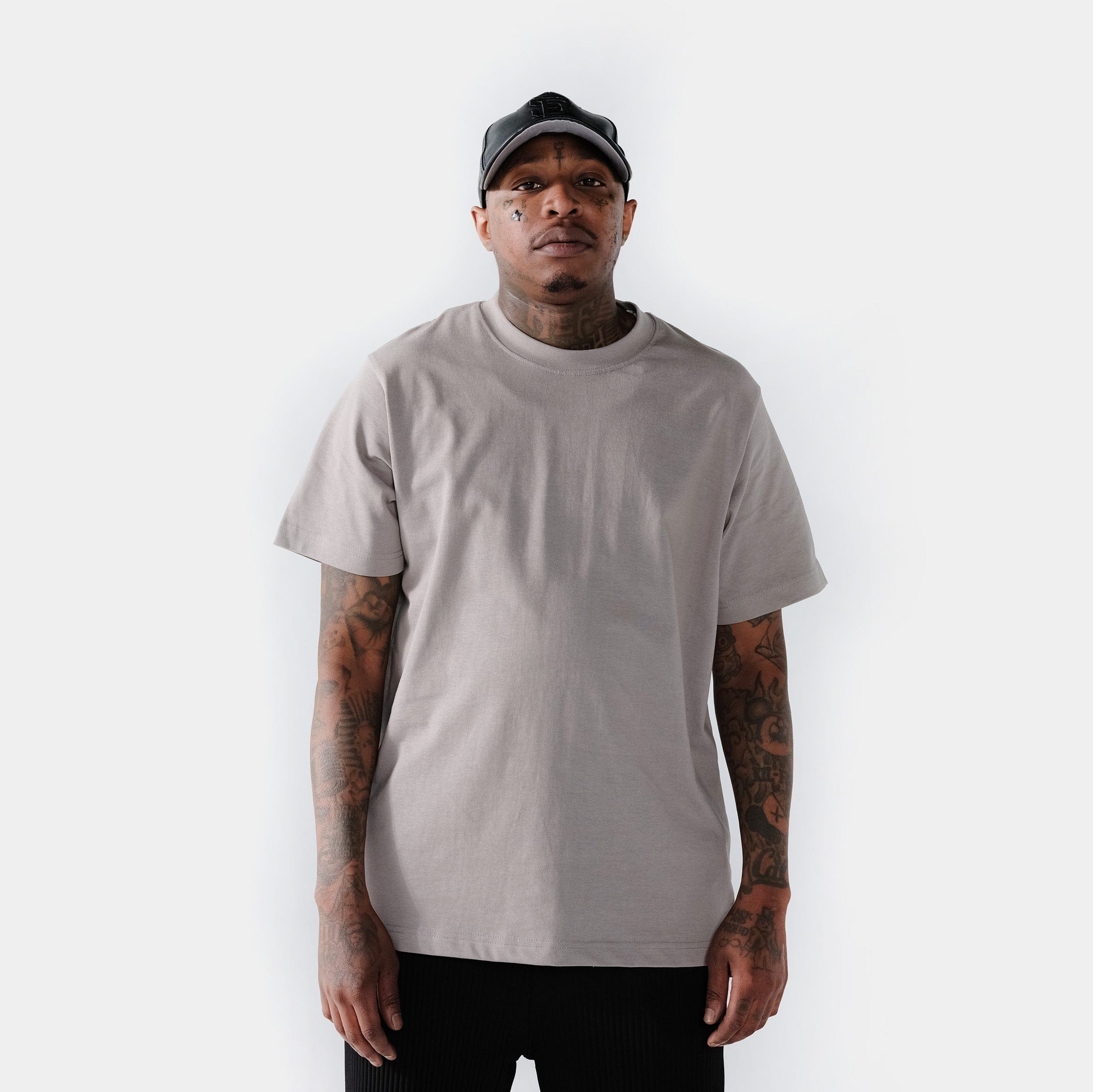 Maison Article Solid Novelty Mens Short Sleeve Shirt (Stone Grey)
