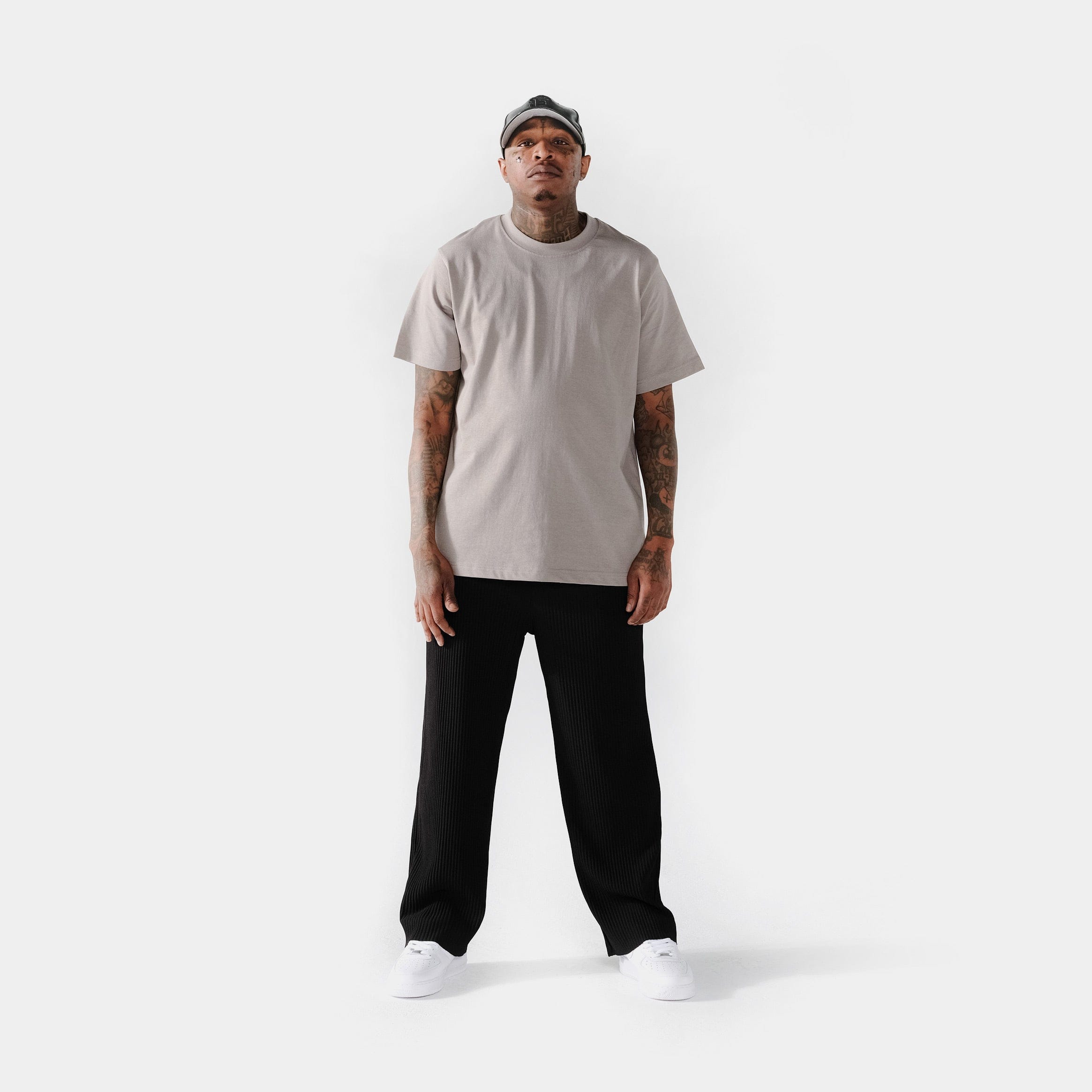 Maison Article Solid Novelty Mens Short Sleeve Shirt (Stone Grey)