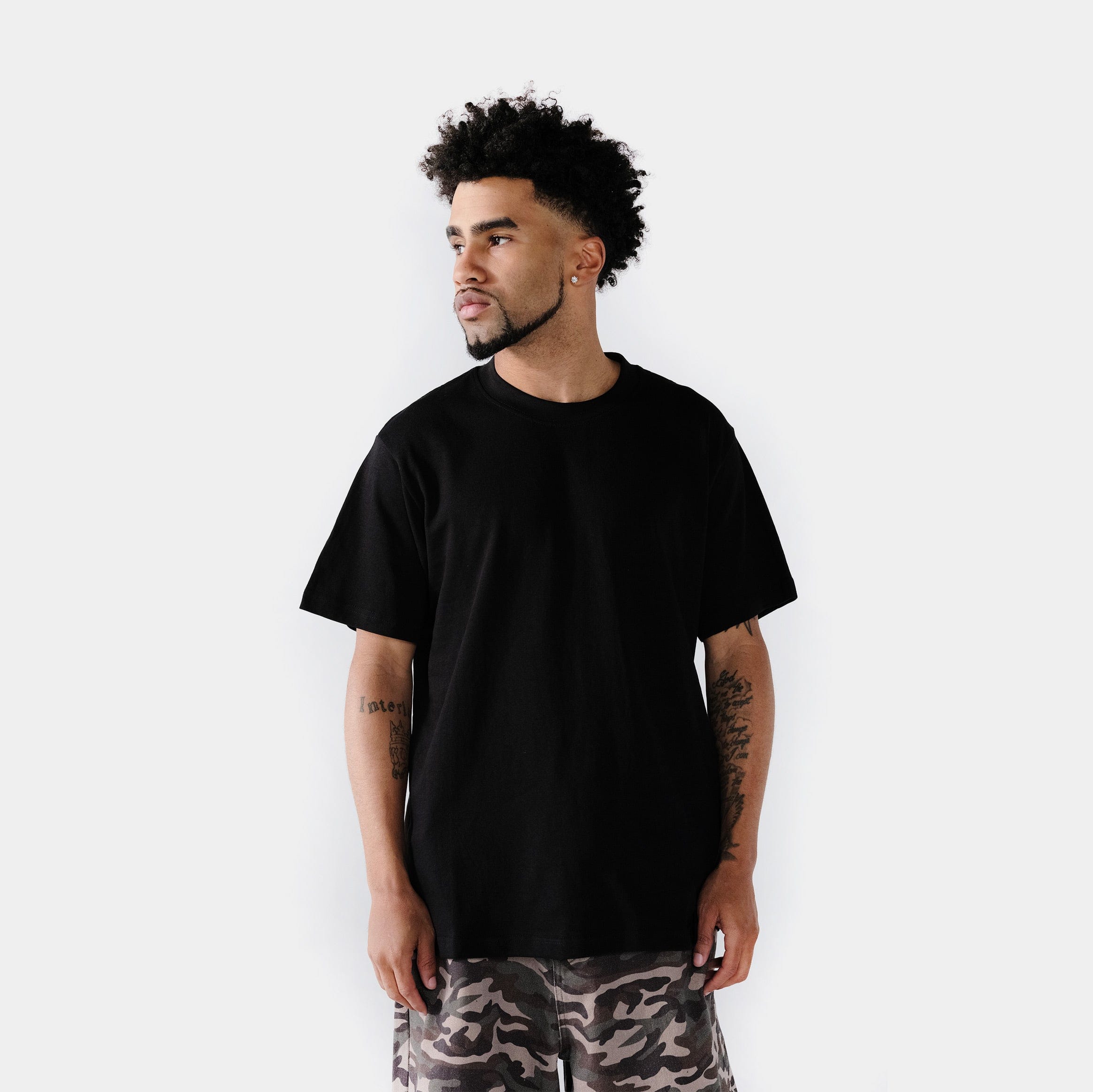 Maison Article Solid Novelty Mens Short Sleeve Shirt (Black)