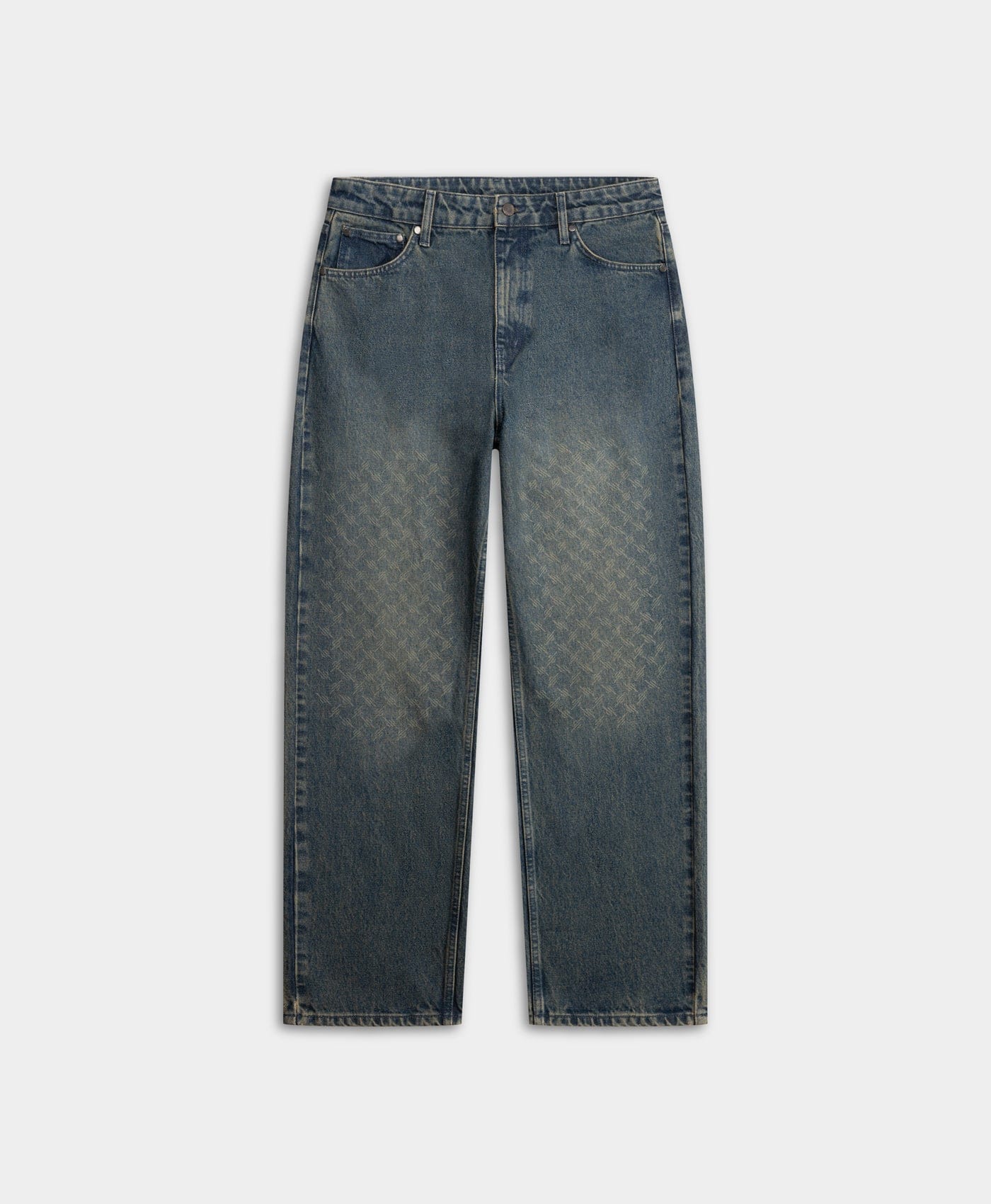 Monogram Bleached Denim Blue Faded Monogram Amba Jeans