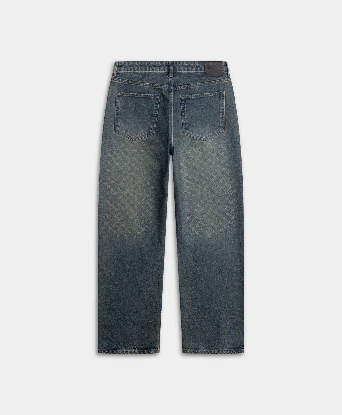 Monogram Bleached Denim Blue Faded Monogram Amba Jeans