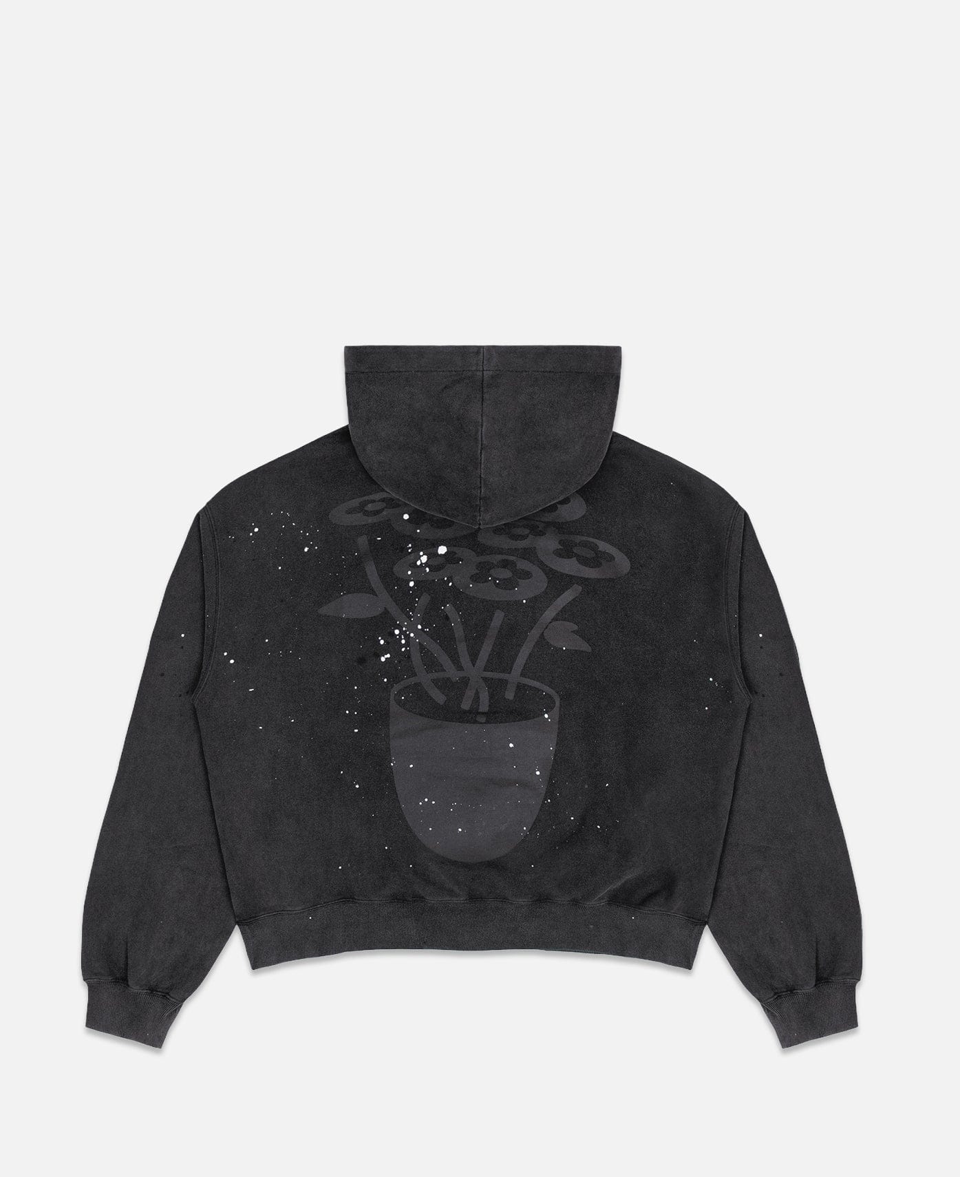 Vandy The Pink Washed Paint Splash Flower Hoodie (Black)