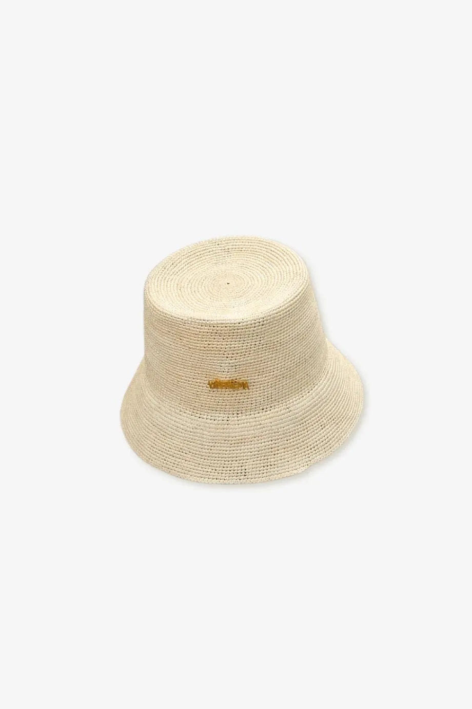 VAN PALMA Gina Straw Bucket Hat in Cream