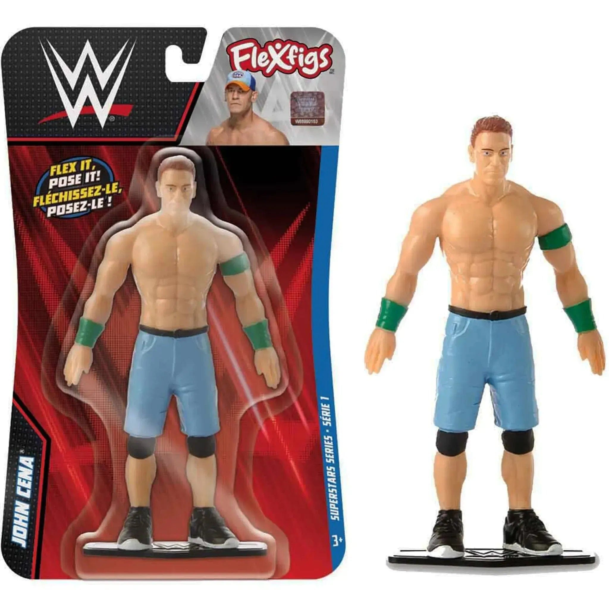 TCG Toys WWE Superstars - Bendable John Cena Action Figure (5.5") - TGC Toys - Flexfigs Superstars Series 1 - (2024)