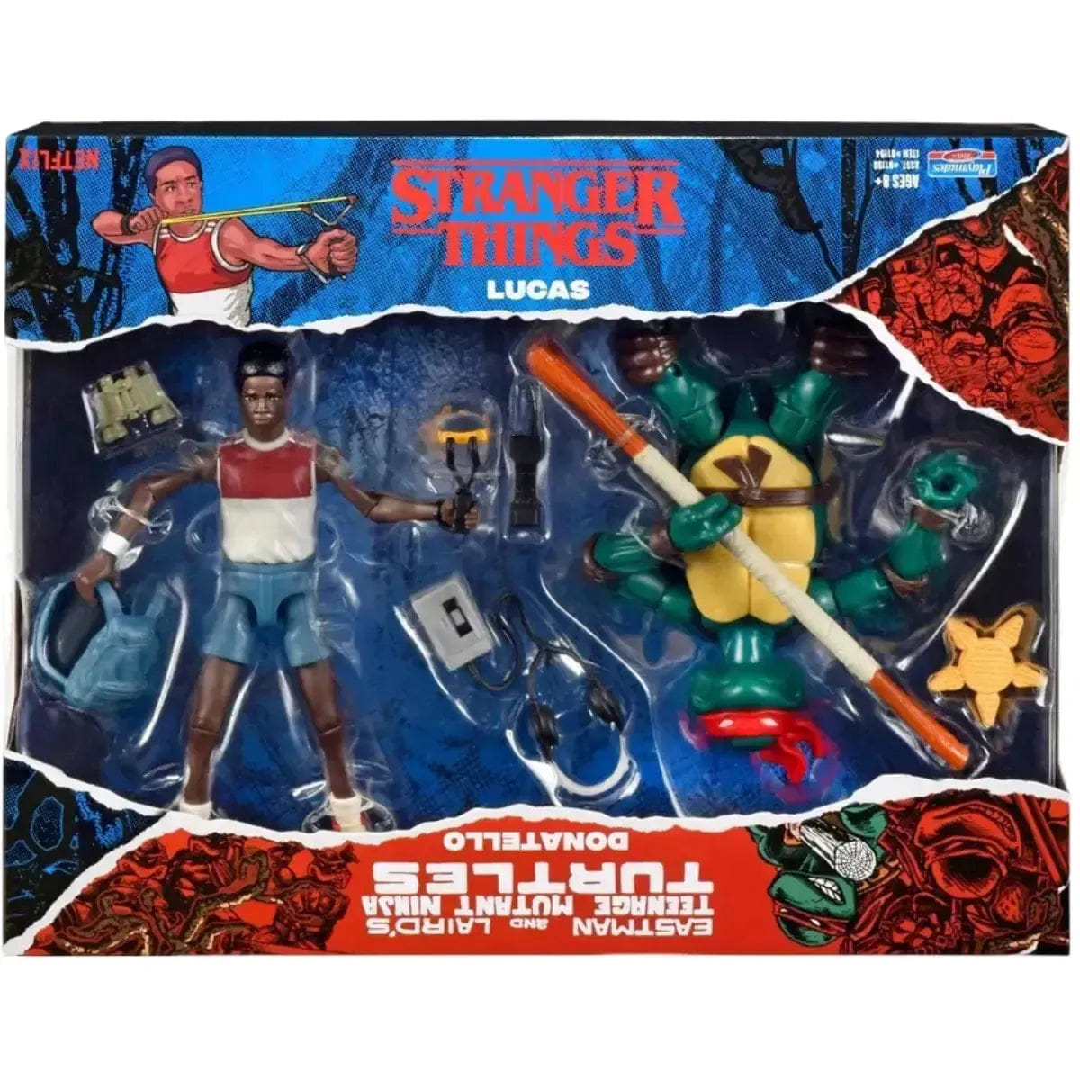 Playmates Toys Teenage Mutant Ninja Turtles x Stranger Things - Donatello & Lucas Action Figure Set (6") - Playmates Toys