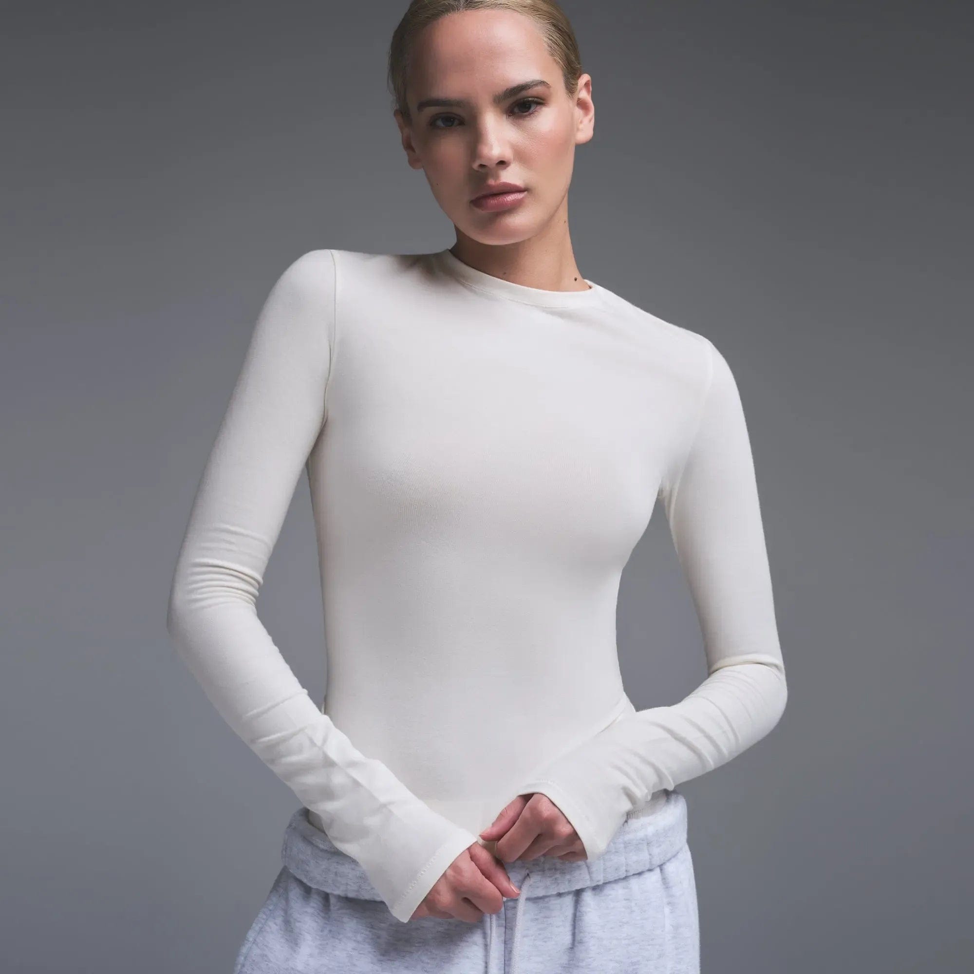 COTTON JERSEY Skims Cotton Jersey Long Sleeve T - Shirt Marble