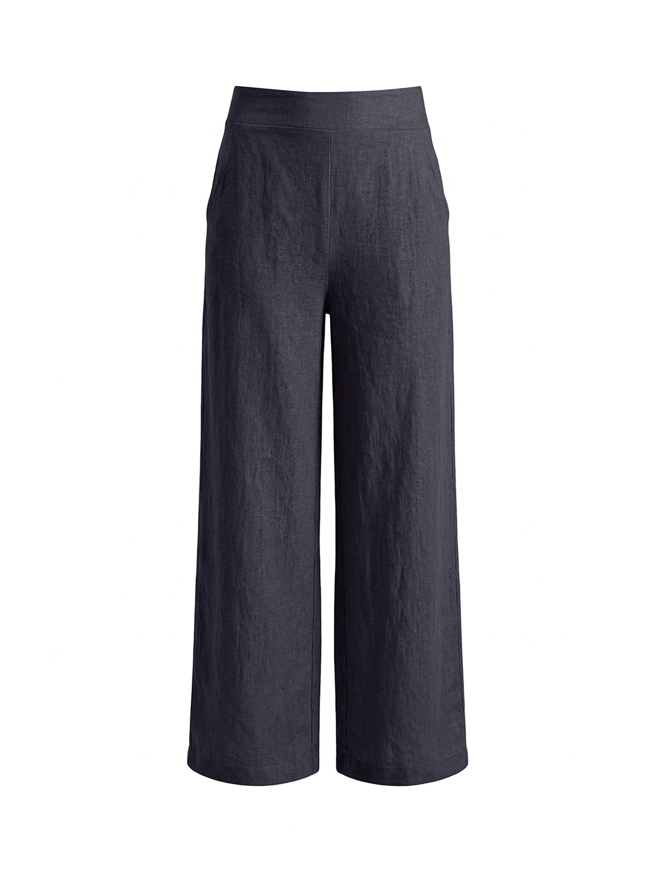James Lakeland Linen Straight Leg Trousers Blue